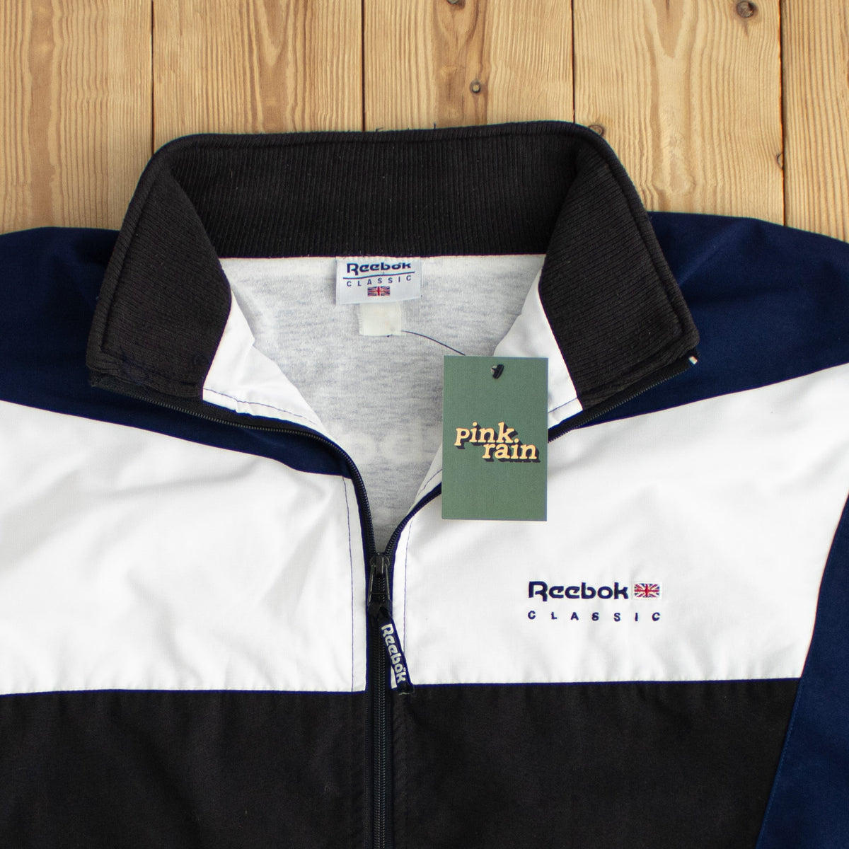 (L/XL) Reebok Classic Vintage Embroidered Jacket Blue