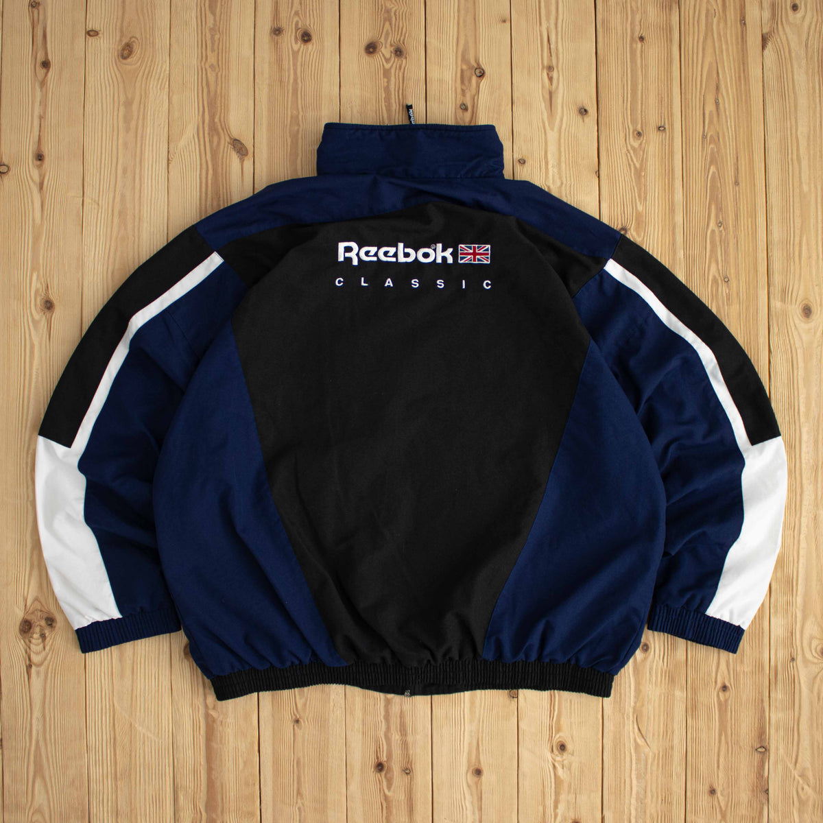(L/XL) Reebok Classic Vintage Embroidered Jacket Blue