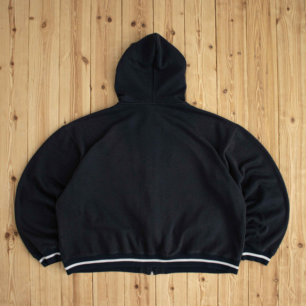 (L) Reebok Vintage Embroidered Full-Zip Hoodie Gray Black
