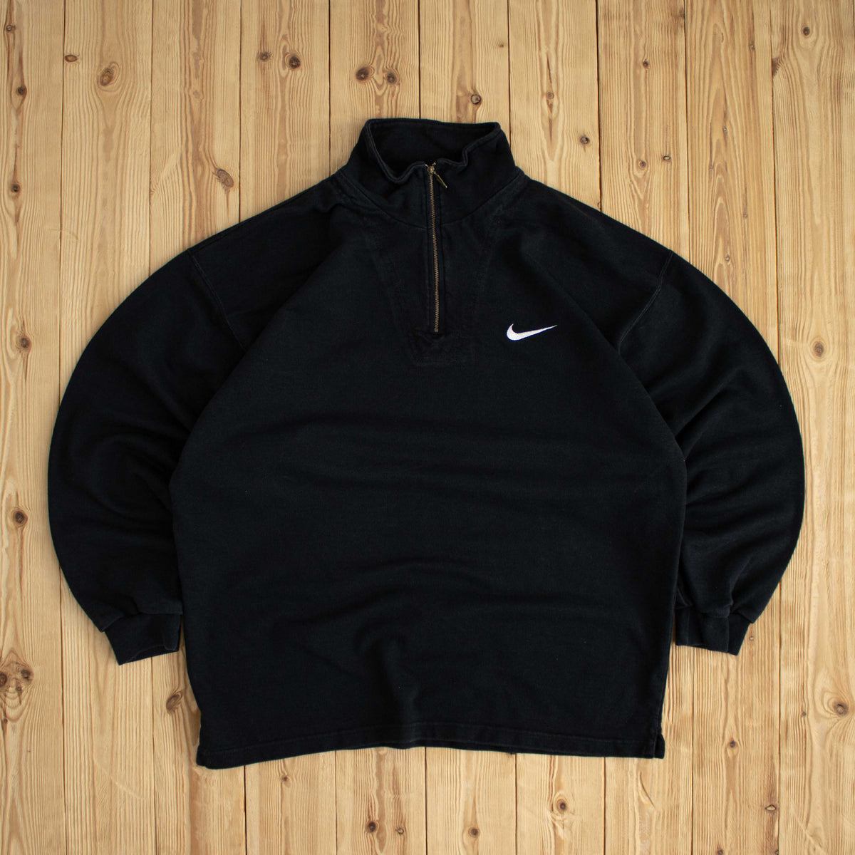 (L/XL) Nike Vintage Essential Embroidered Quarter-Zip Black