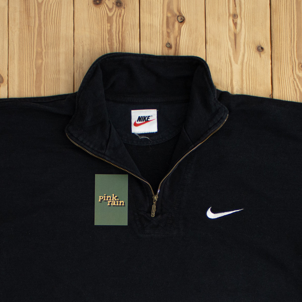 (L/XL) Nike Vintage Essential Embroidered Quarter-Zip Black