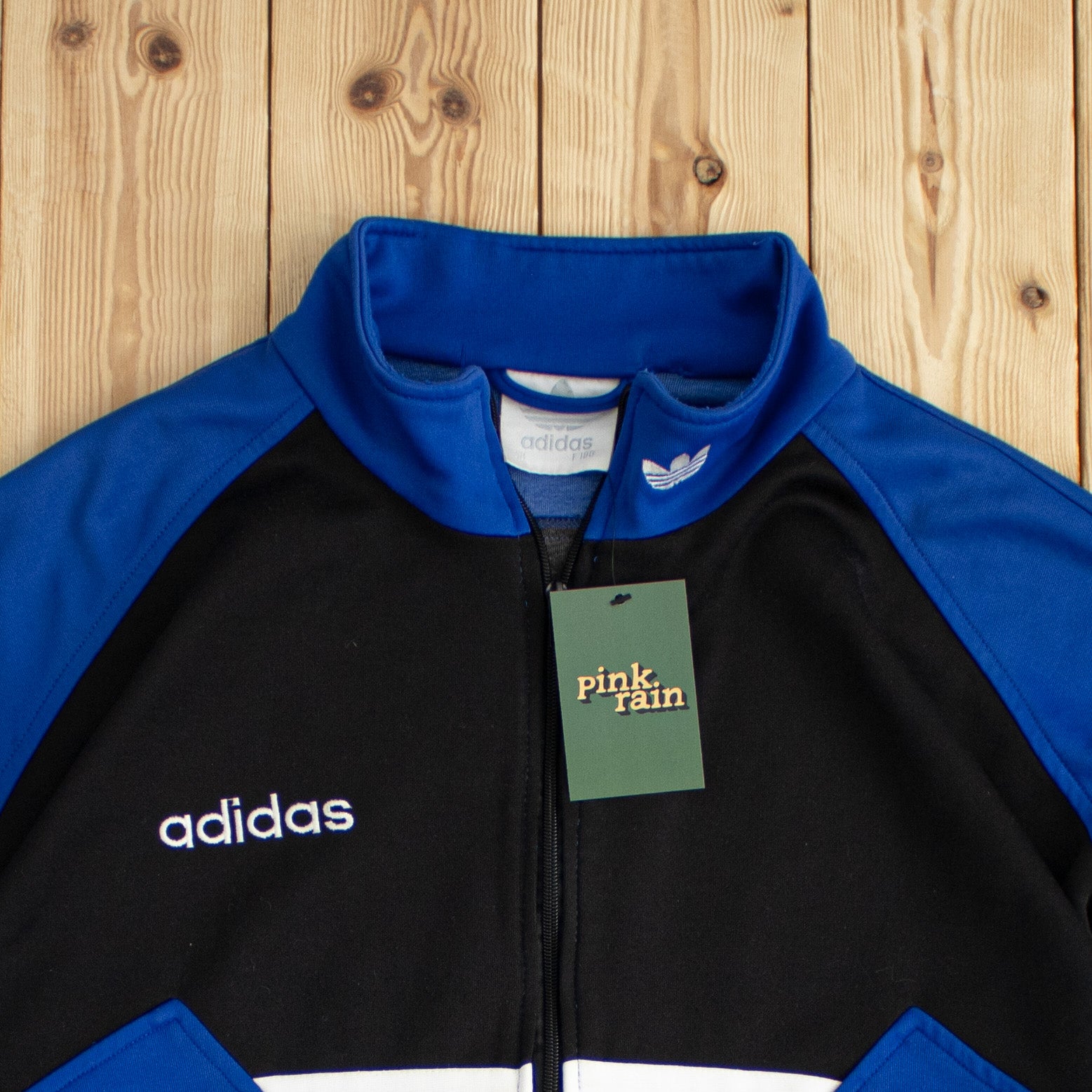 (L) Vintage Adidas Embroidered Full-Zip Sweatshirt