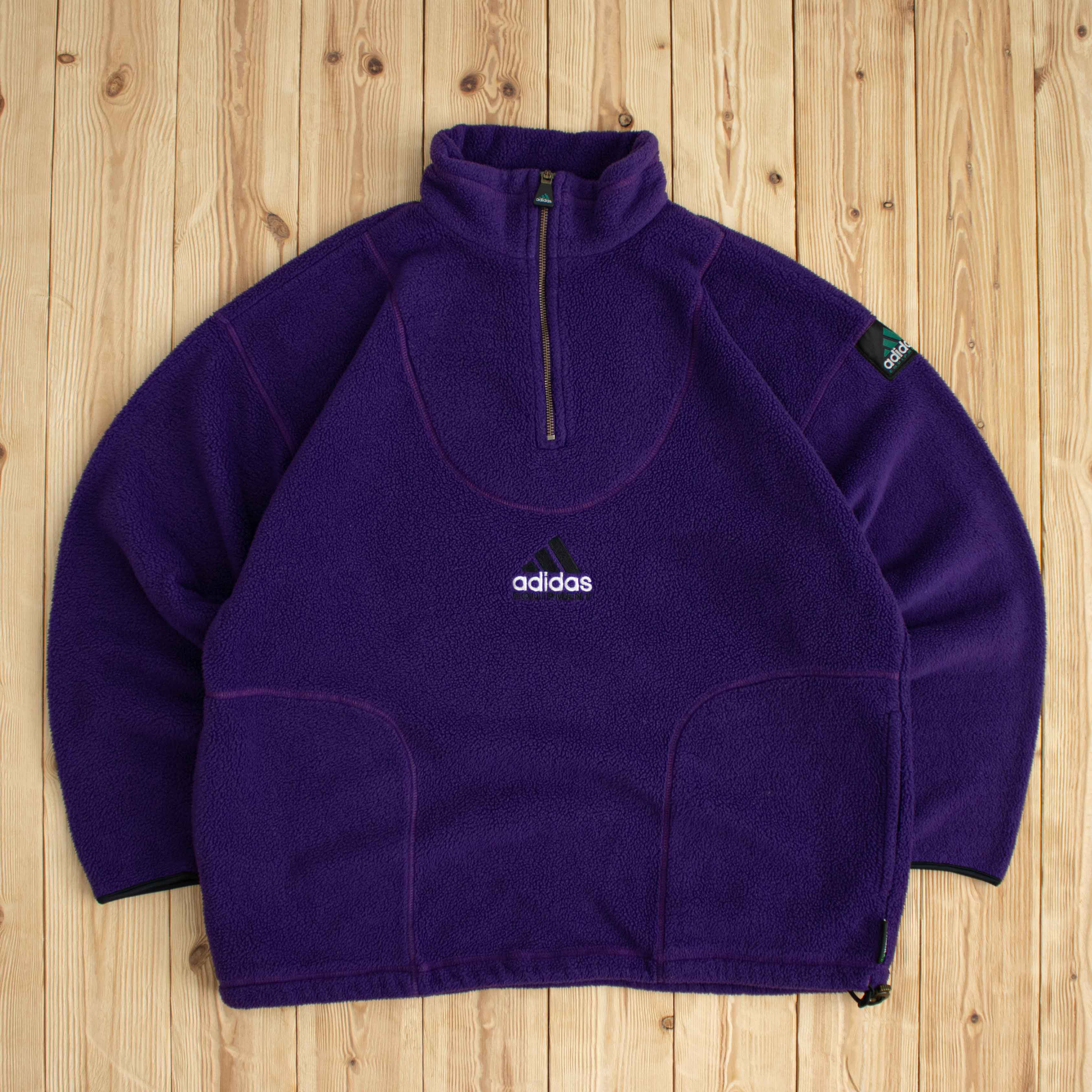(L) Vintage Adidas Equipment Embroidered Fleece Quarter-Zip