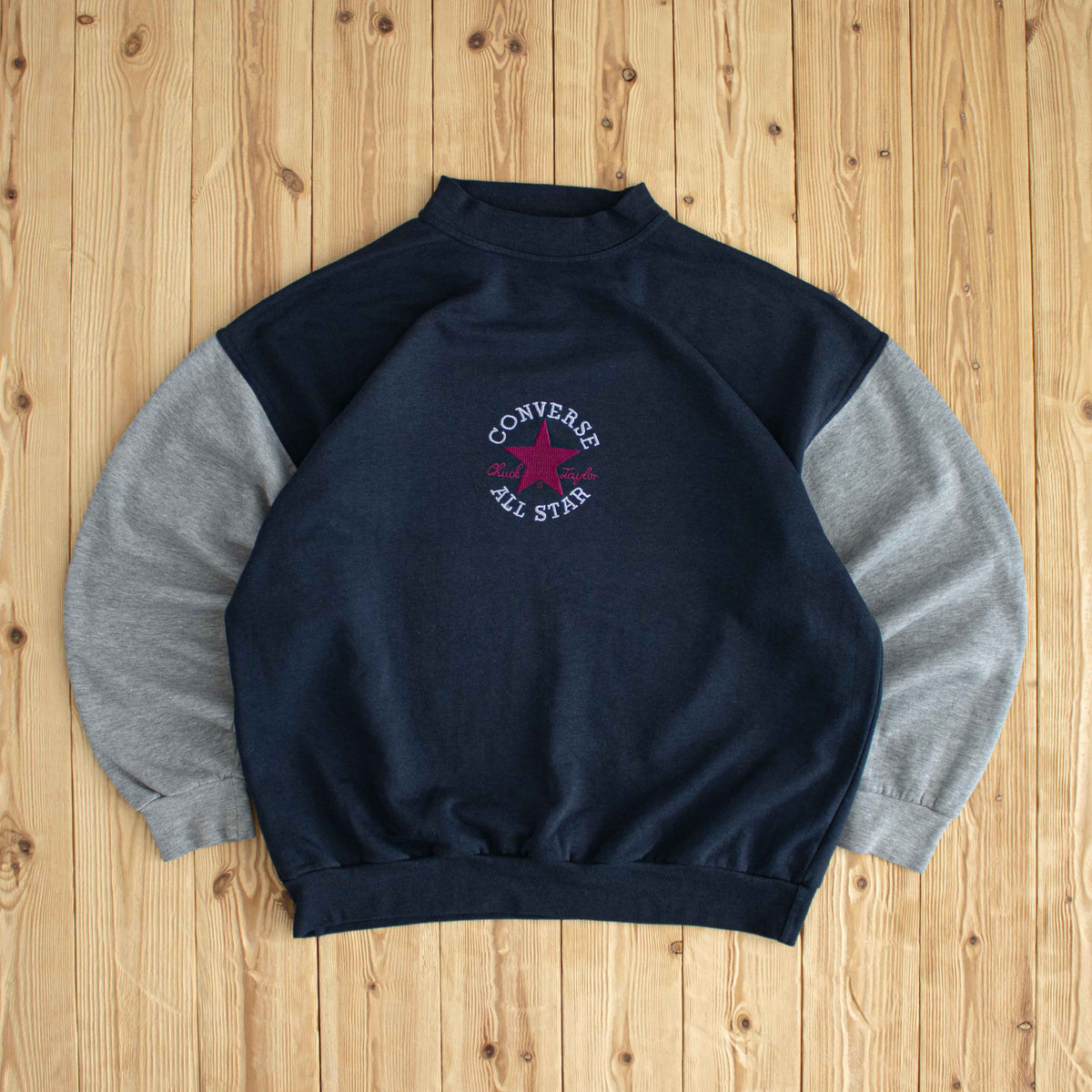 (M/L) Converse All-Star Vintage Embroidered Sweatshirt Blue