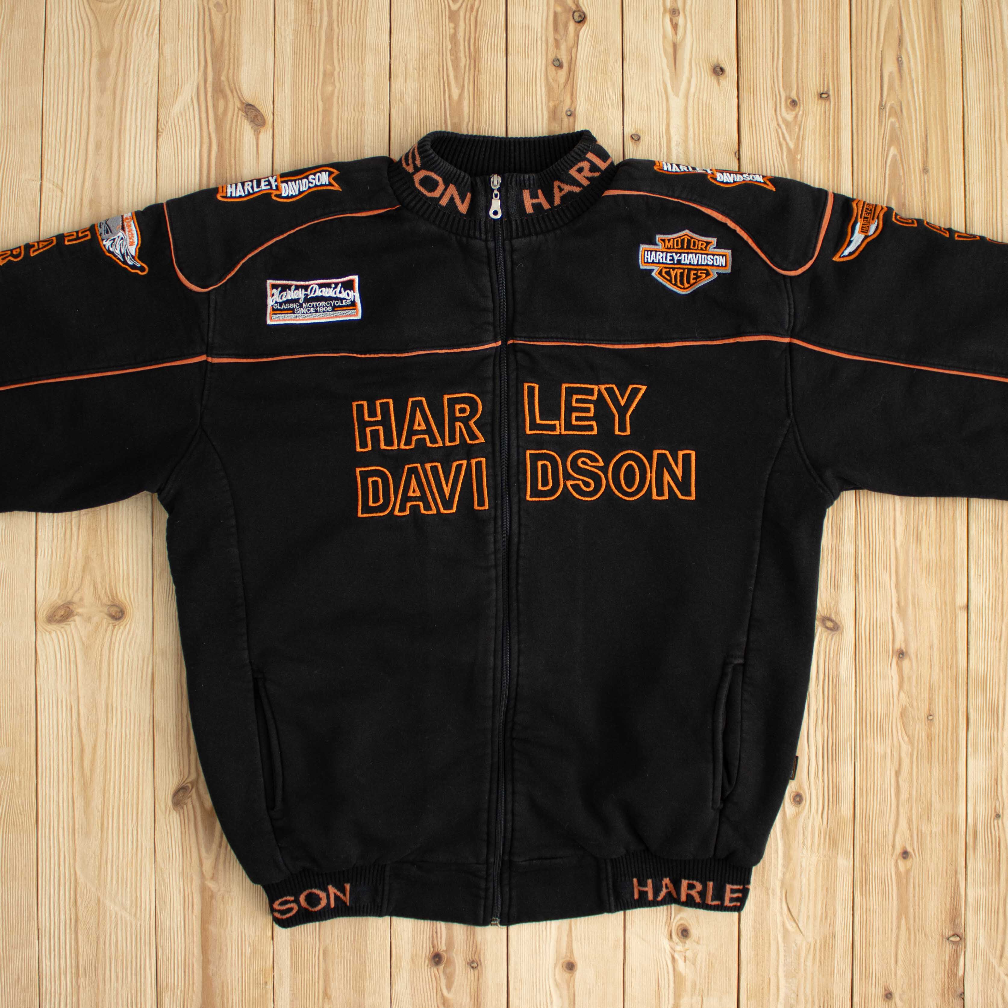 (L/XL) Vintage Harley Davidson Fully Embroidered Jacket