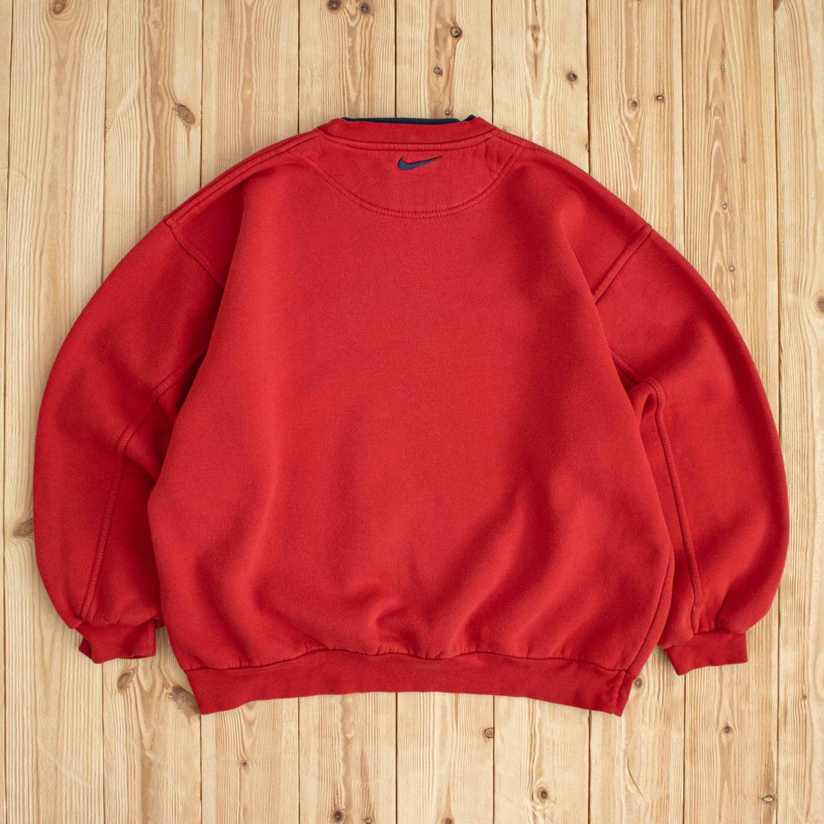 (M/L) Nike Spell Out Vintage Embroidered Sweatshirt Red