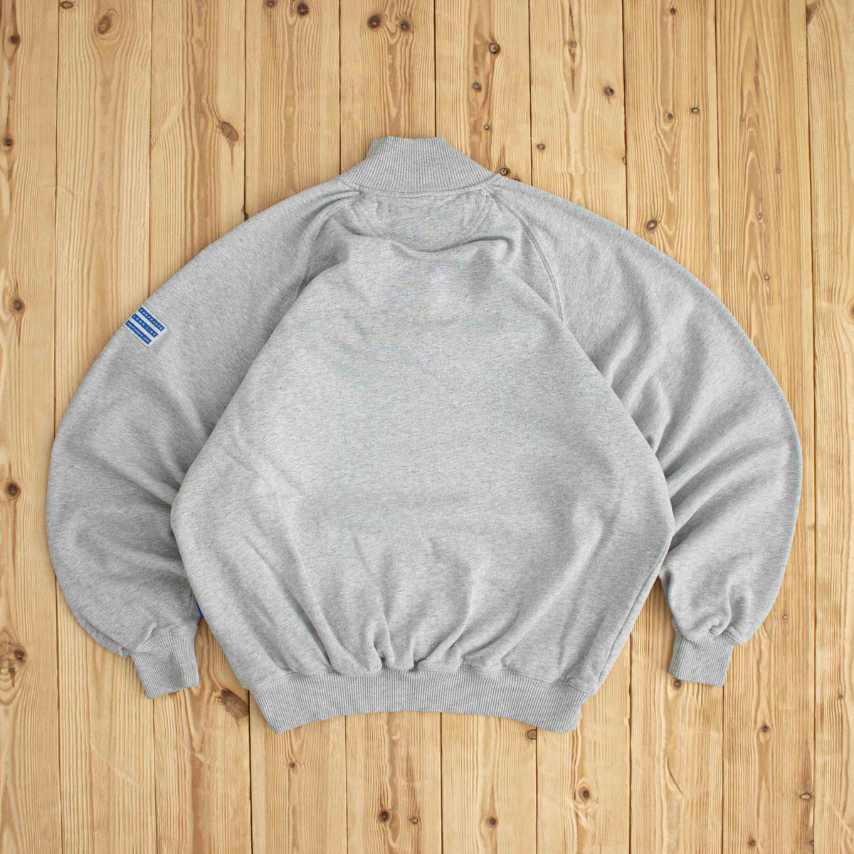 (M) Adidas Vintage Essential Embroidered Quarter-Zip Gray