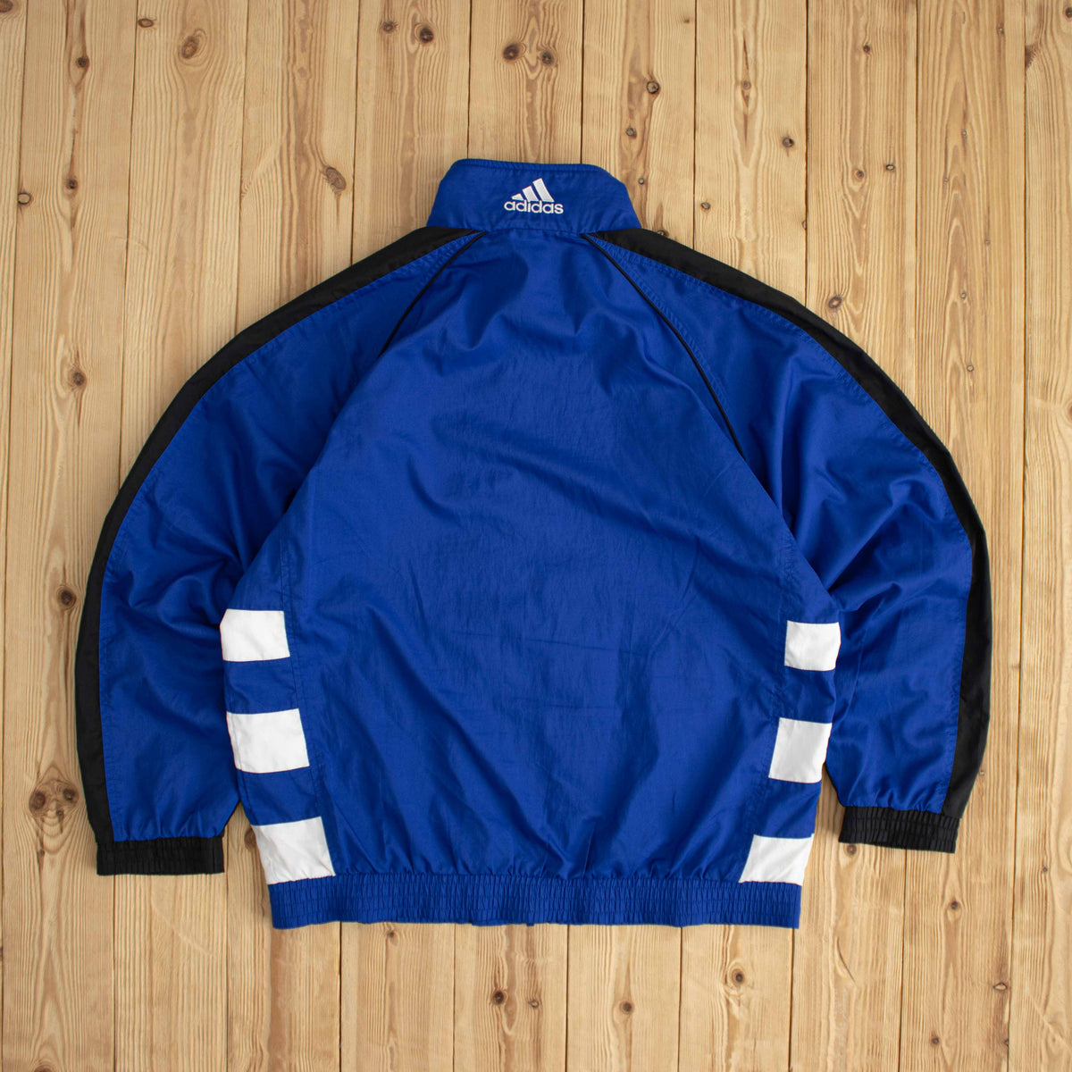 (M/L) Adidas Vintage Side Striped Embroidered Light Jacket Blue
