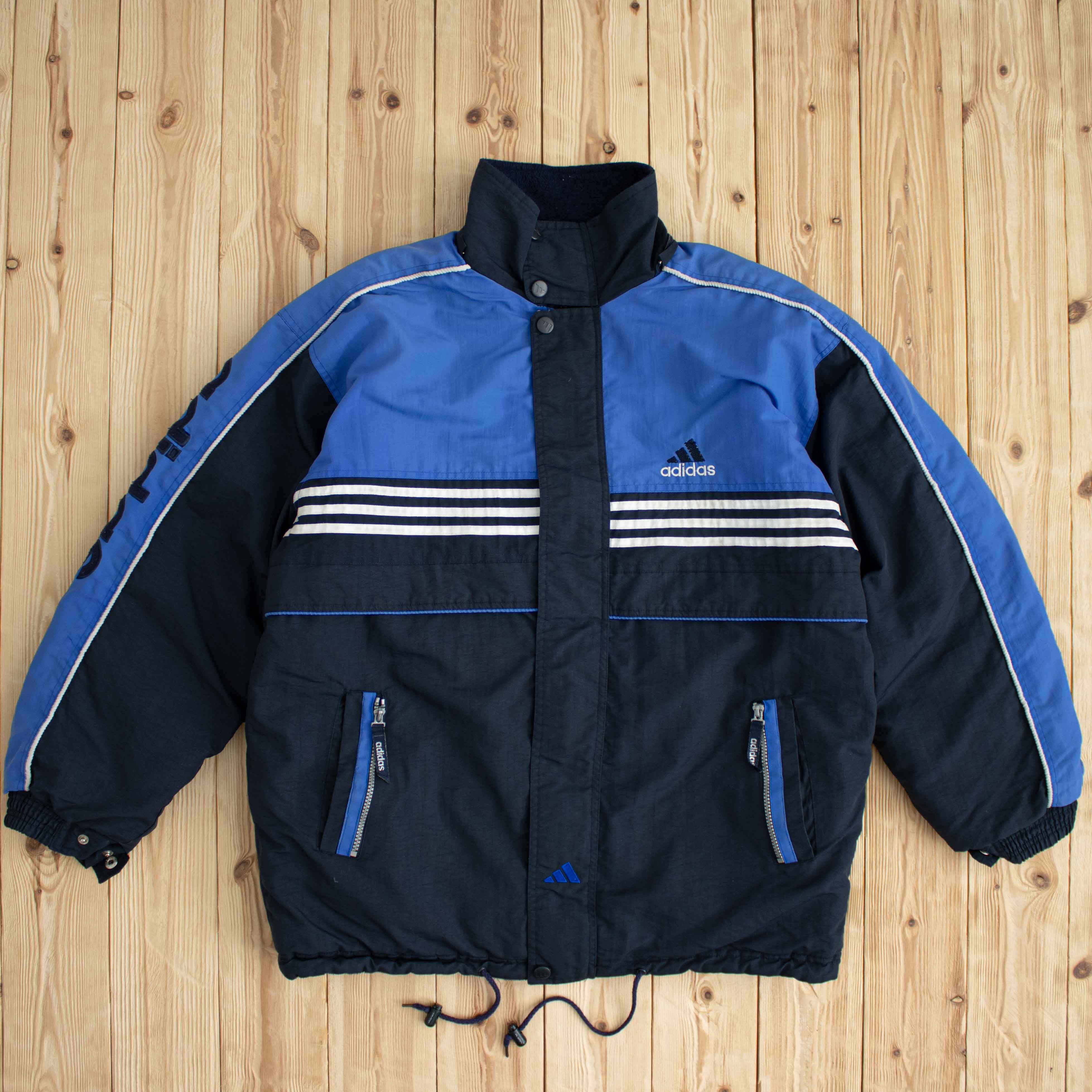 (XL) Vintage Adidas Embroidered Puffer Jacket