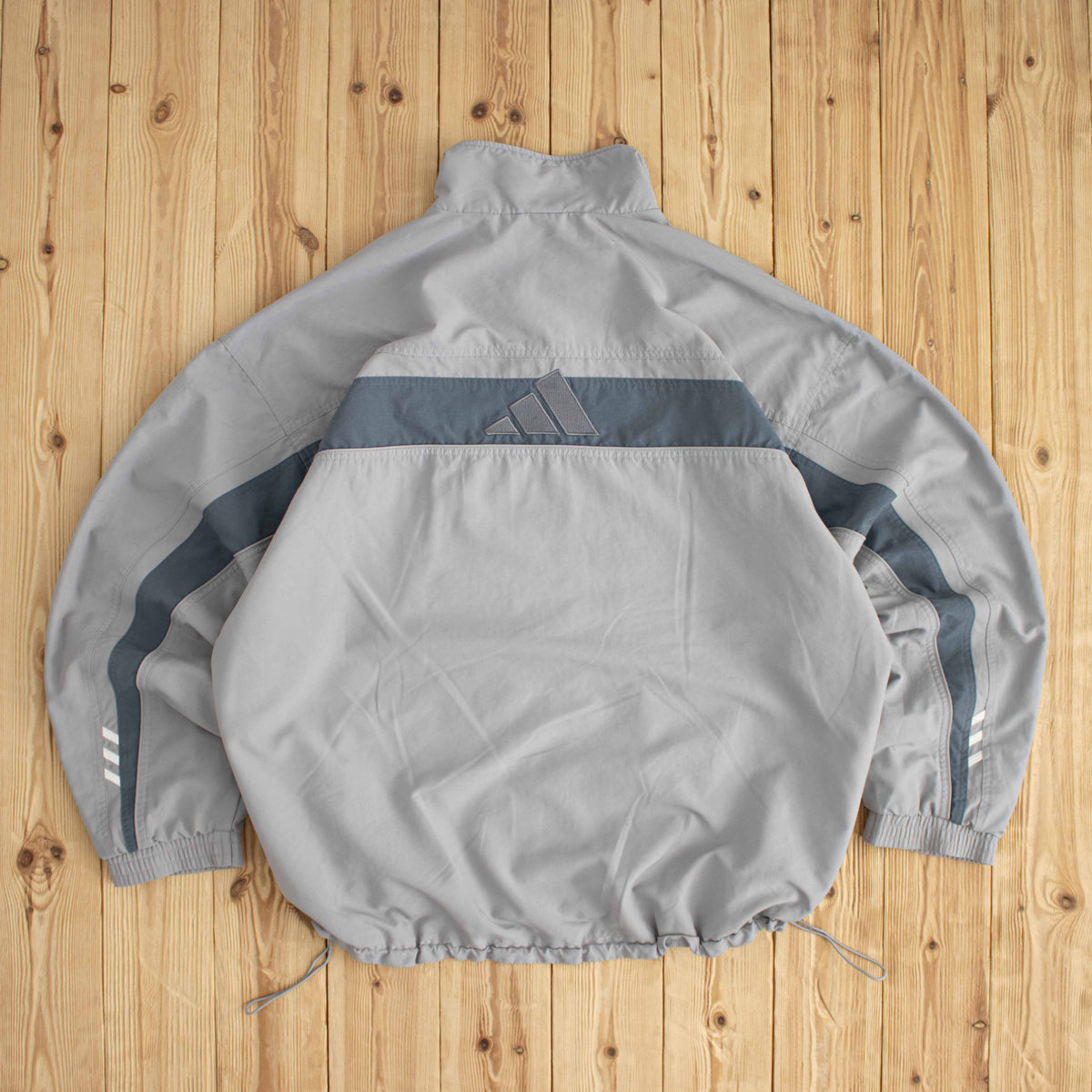 (XL) Adidas Back Logo Vintage Embroidered Jacket Gray