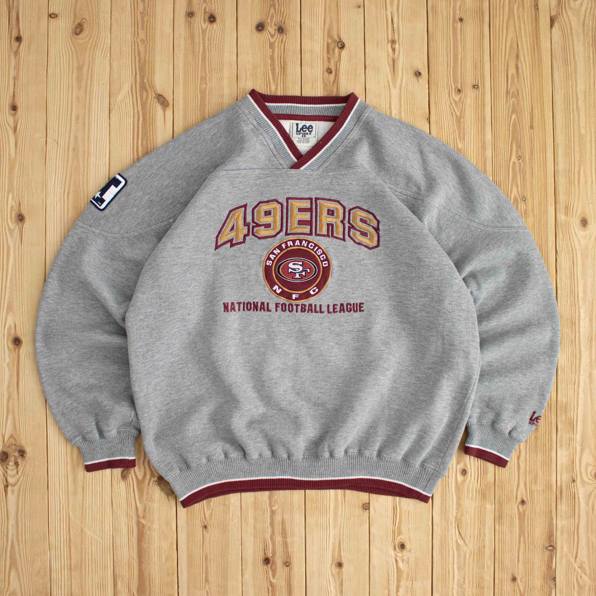 (L) Lee San Francisco 49ers Vintage Embroidered Sweatshirt Gray