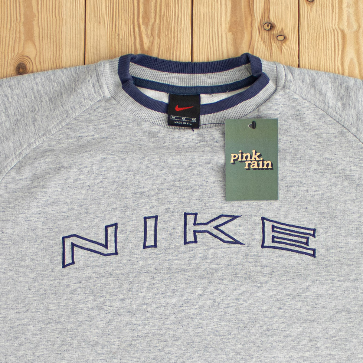 (S) Nike Spell Out Vintage Embroidered Sweatshirt Gray