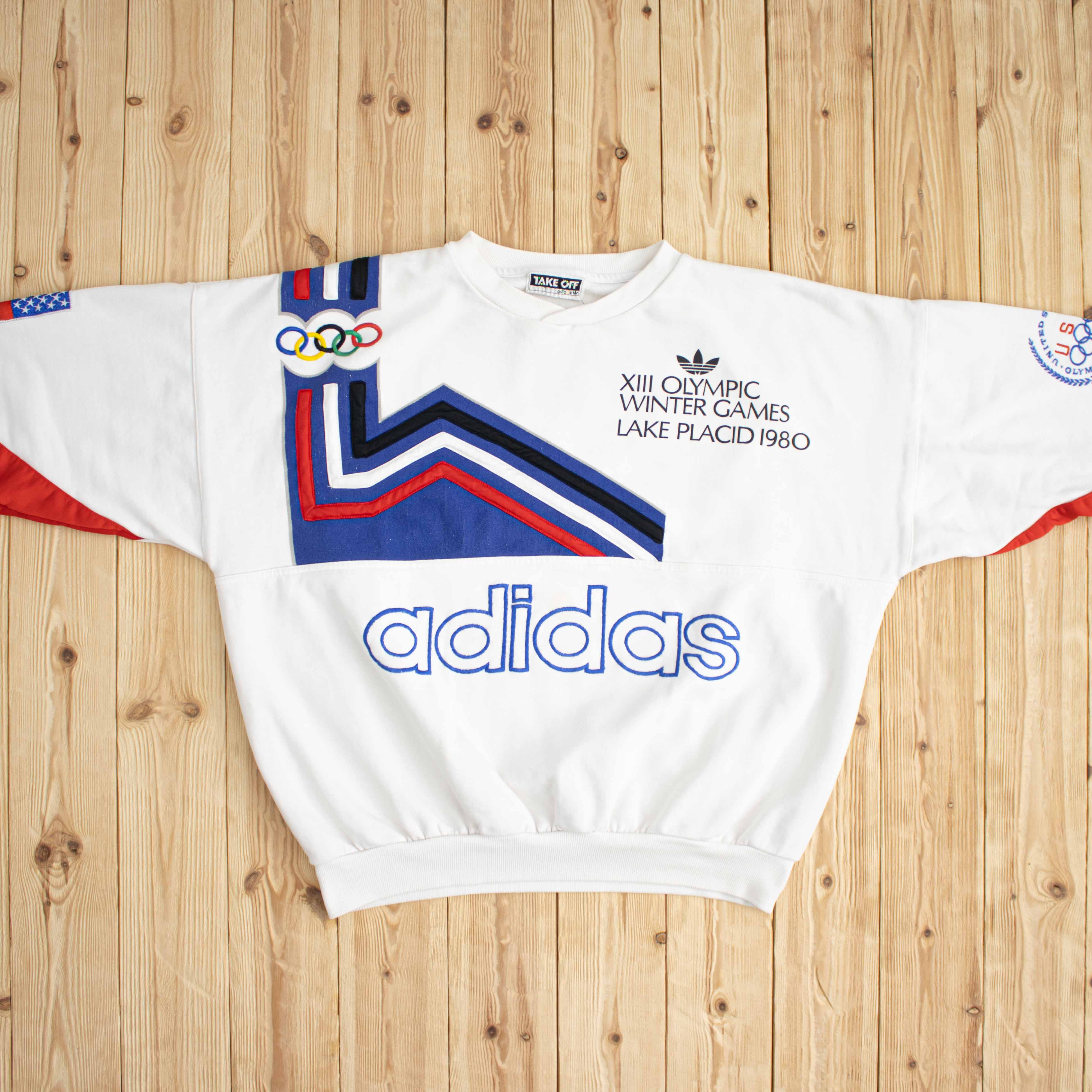 (L) Vintage Adidas XIII Winter Olympics Embroidered Sweatshirt