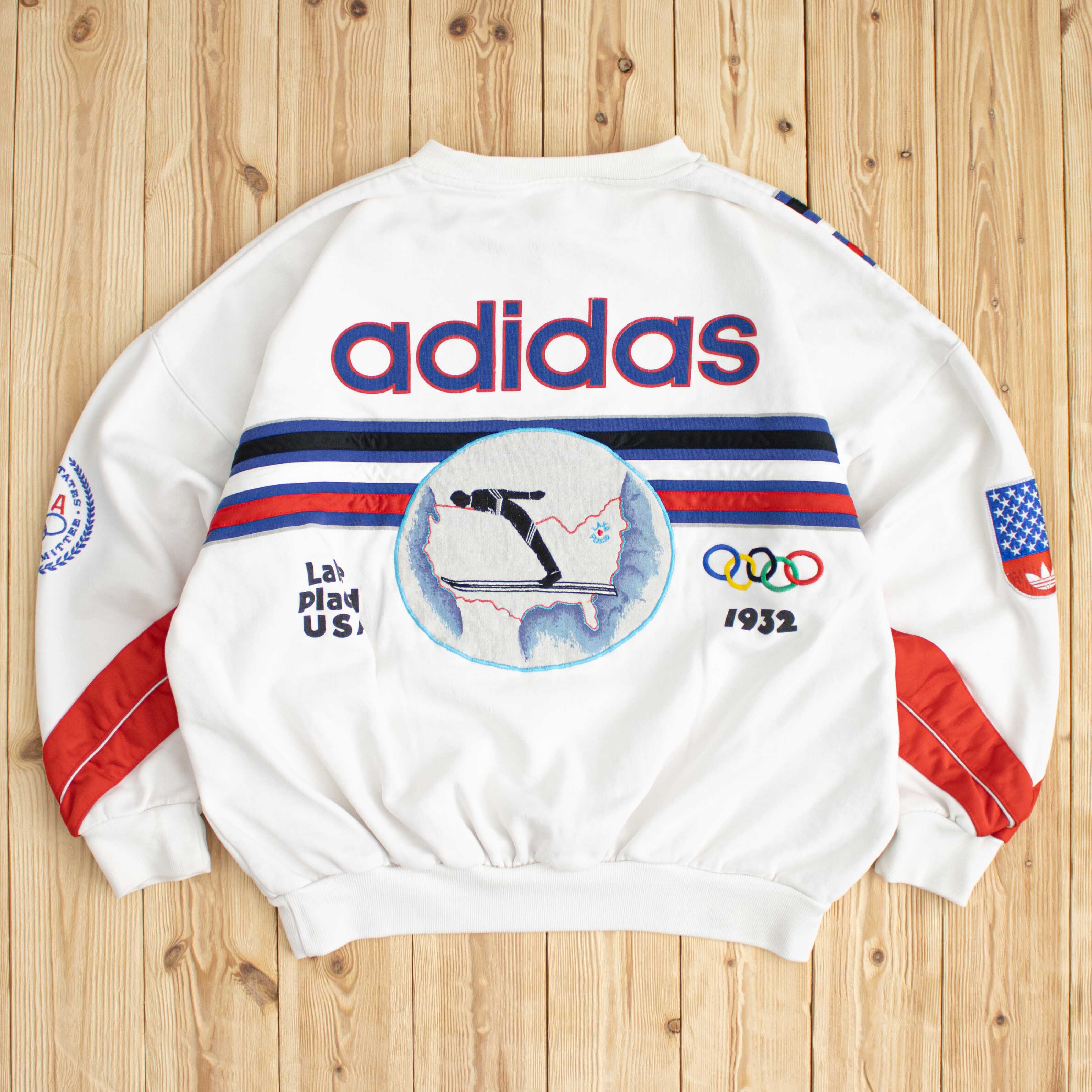 (L) Vintage Adidas XIII Winter Olympics Embroidered Sweatshirt