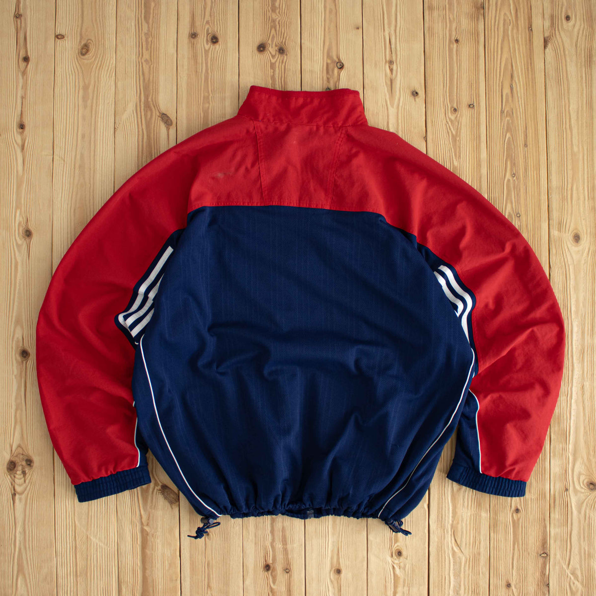 (XL) Adidas Vintage Essential Embroidered Jacket Red Blue