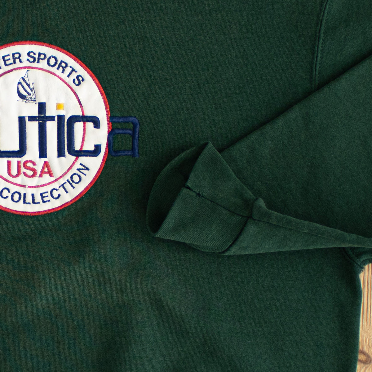 (L/XL) Nautica USA Watersports Vintage Embroidered Sweatshirt Green