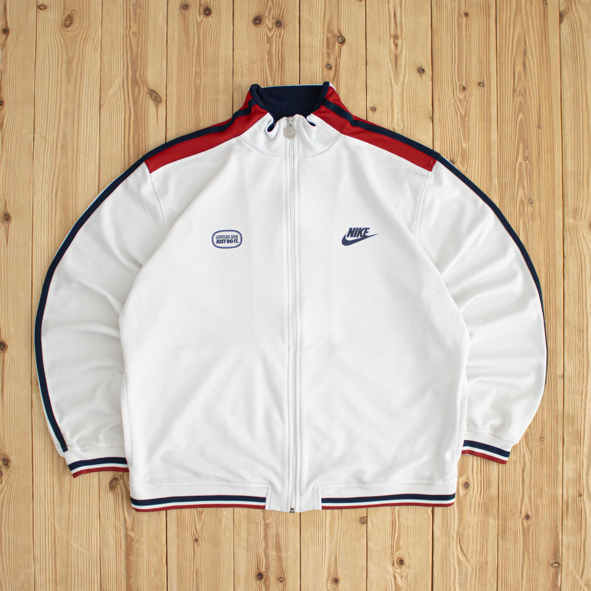 (M) Nike Bowerman USA Vintage Full-Zip Sweatshirt White