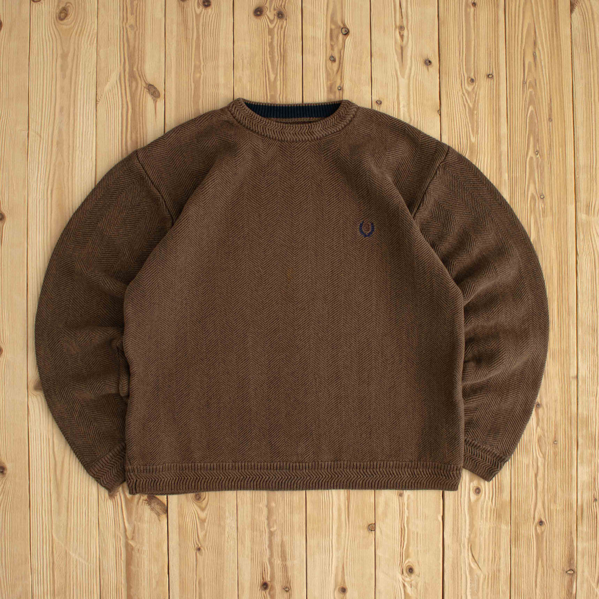 (M) Chaps Ralph Lauren Vintage Embroidered Sweater Brown