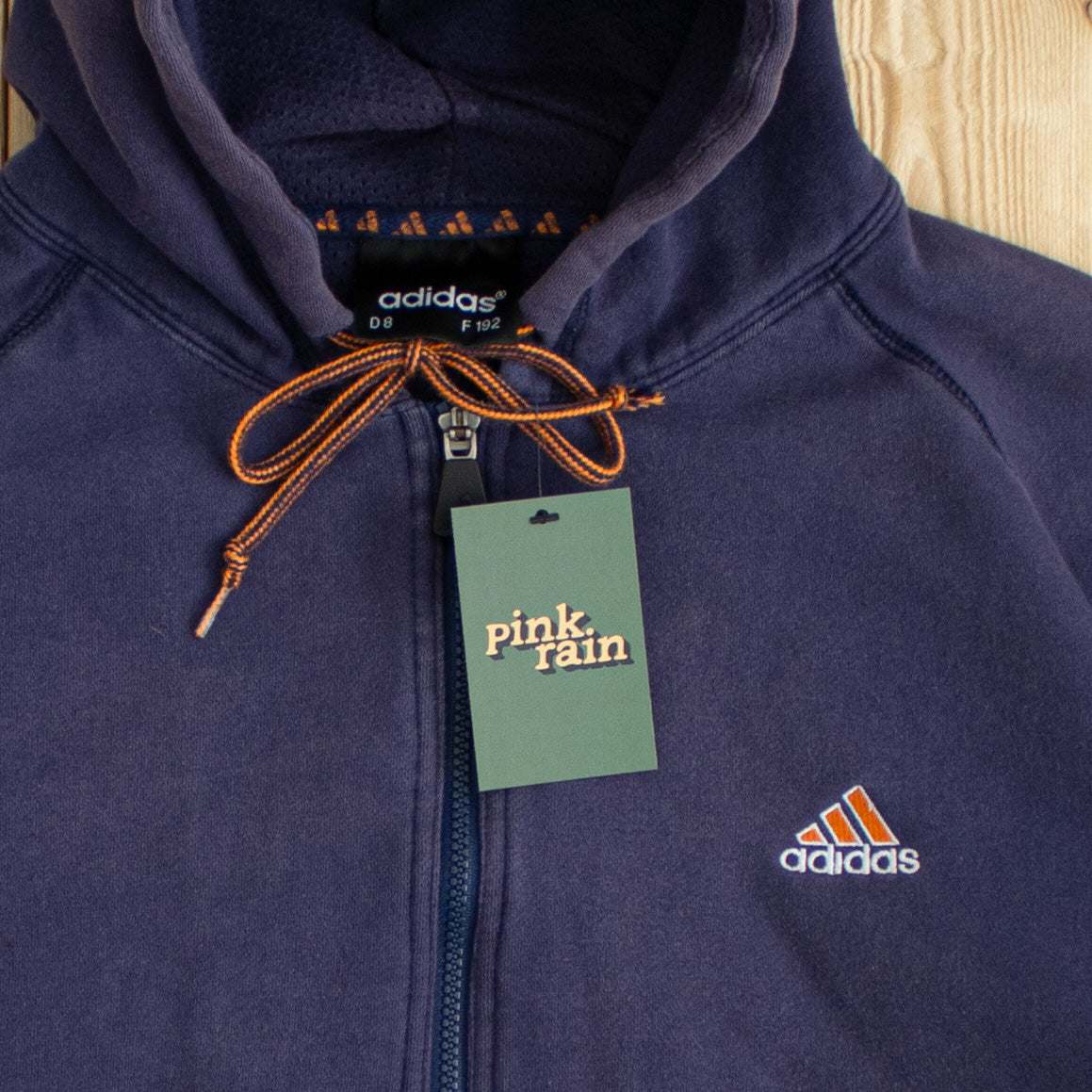 (L) Vintage Adidas Essential Embroidered Full-Zip Hoodie
