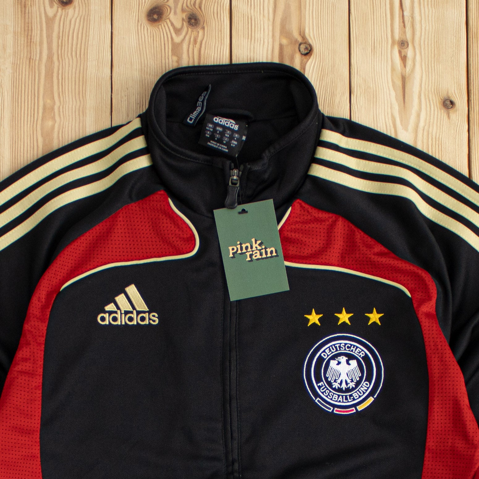 (S) Vintage Adidas Deutscher Fusball Embroidered Full-Zip Sweatshirt