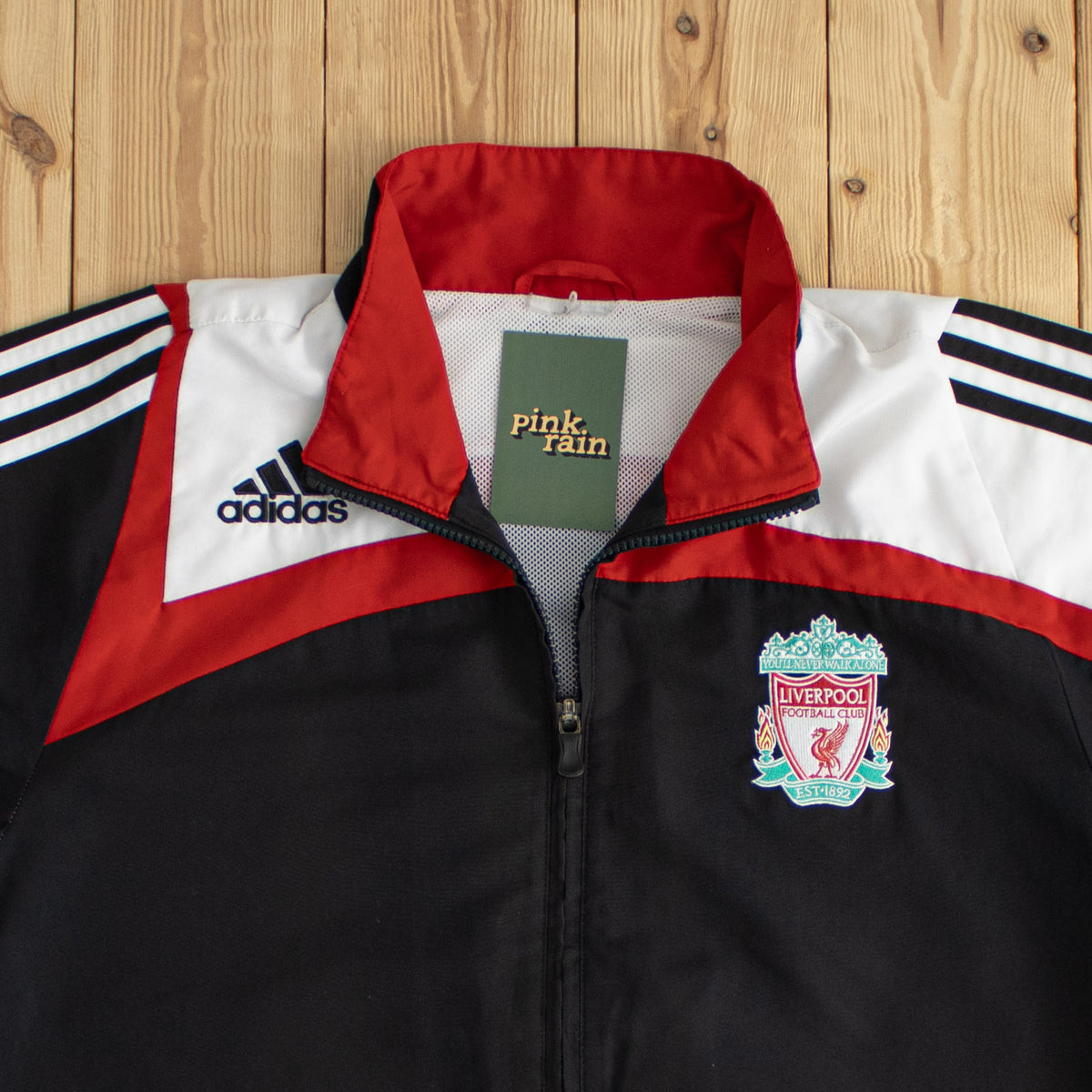 (L) Adidas Liverpool Vintage Embroidered Jacket Black