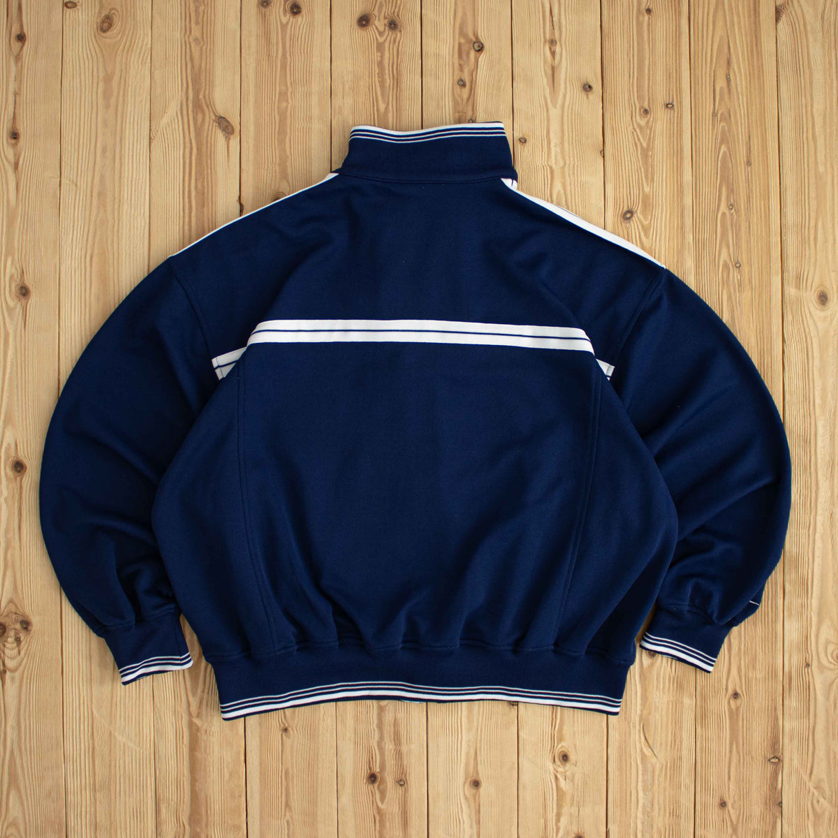 (M/L) Nike Vintage Essential Embroidered Full-Zip Sweatshirt Blue