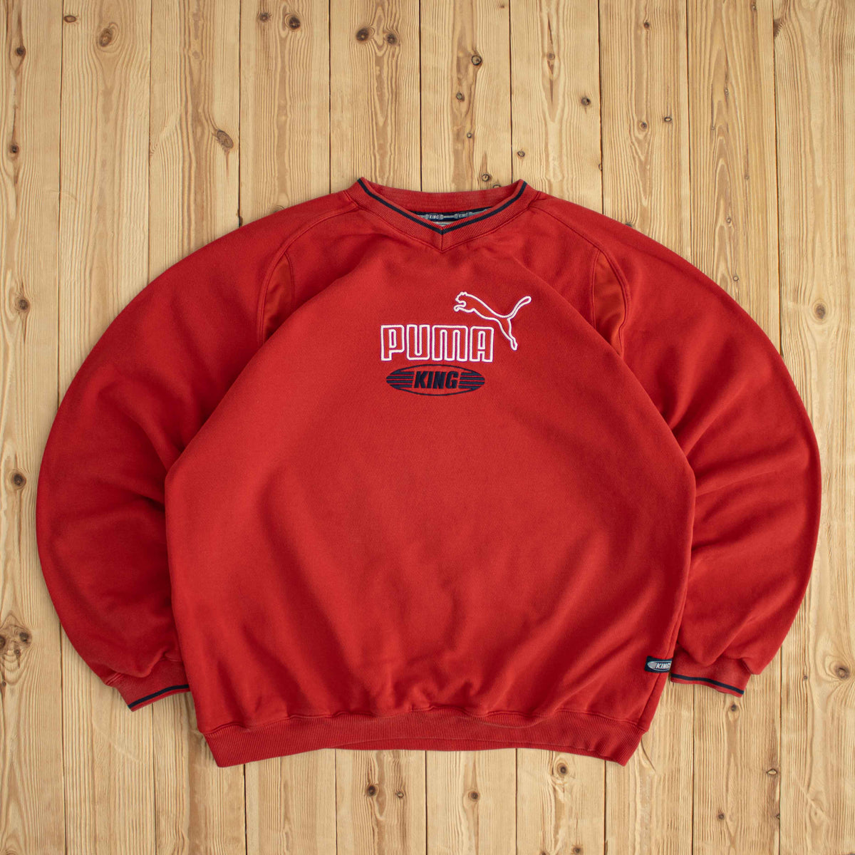 (XL) Puma King Vintage Embroidered Sweatshirt Red