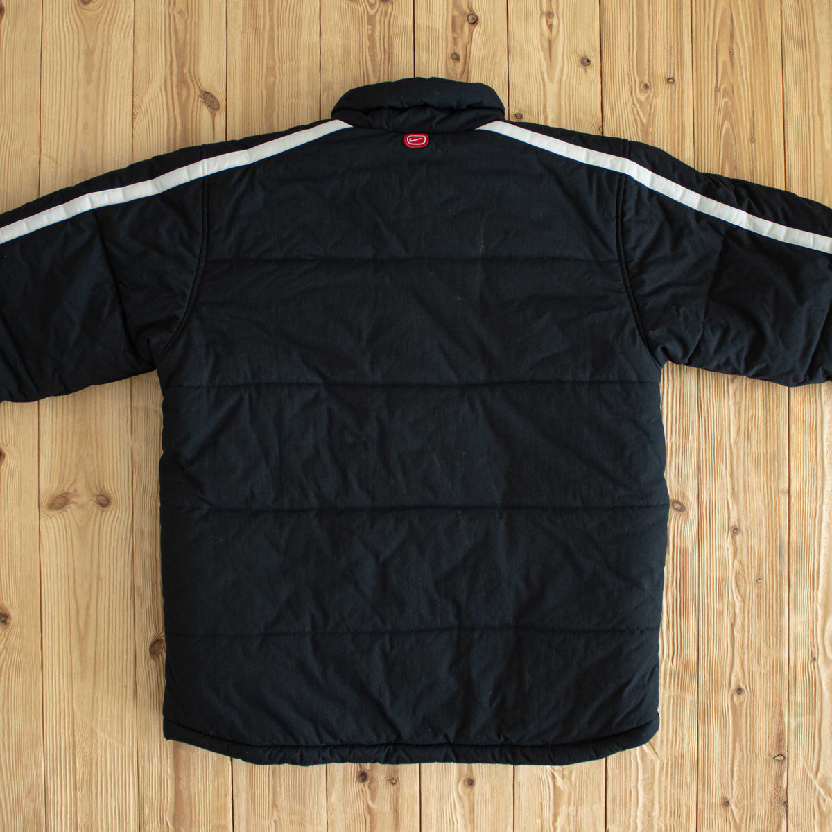 (M) Nike Athletic Vintage Embroidered Puffer Jacket Black