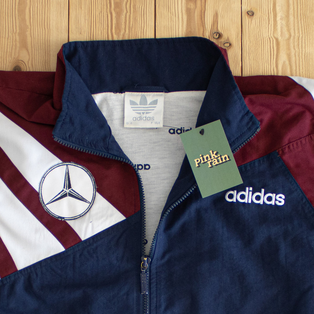 (M) Adidas Mercedes Benz Vintage Embroidered Jacket Burgundy Red
