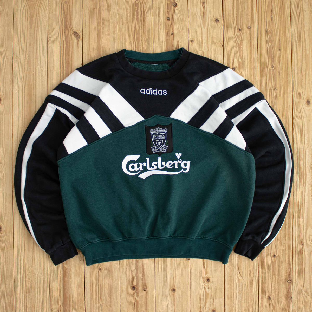 (L) Adidas F.C. Liverpool Embroidered Sweatshirt Modern Green