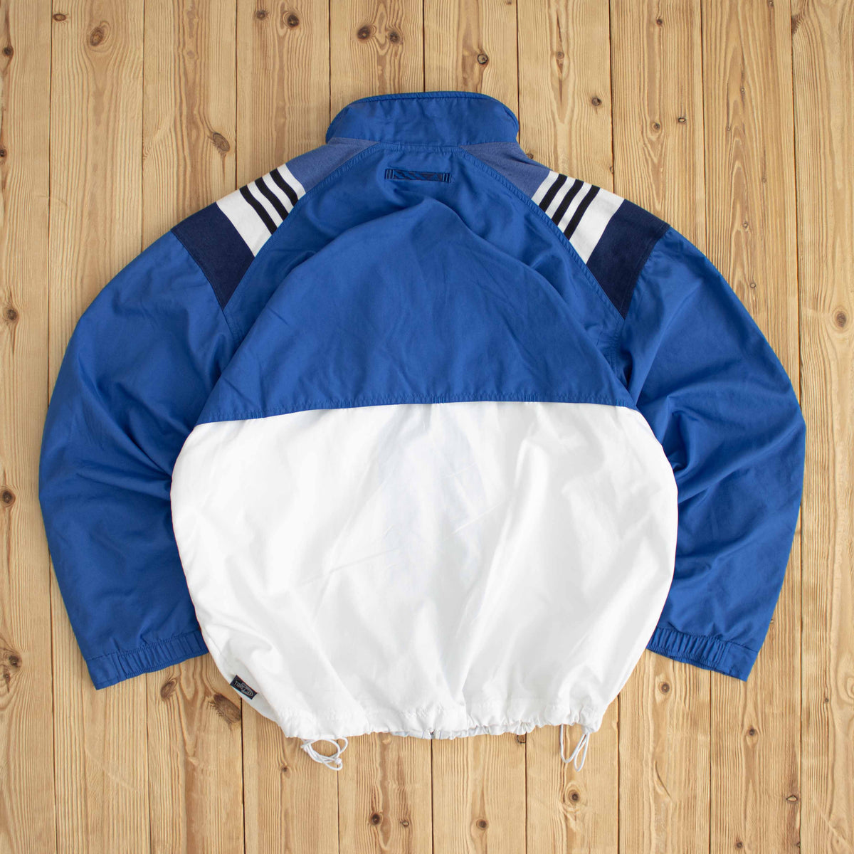 (L) Adidas Vintage Tennis Embroidered Jacket White Blue