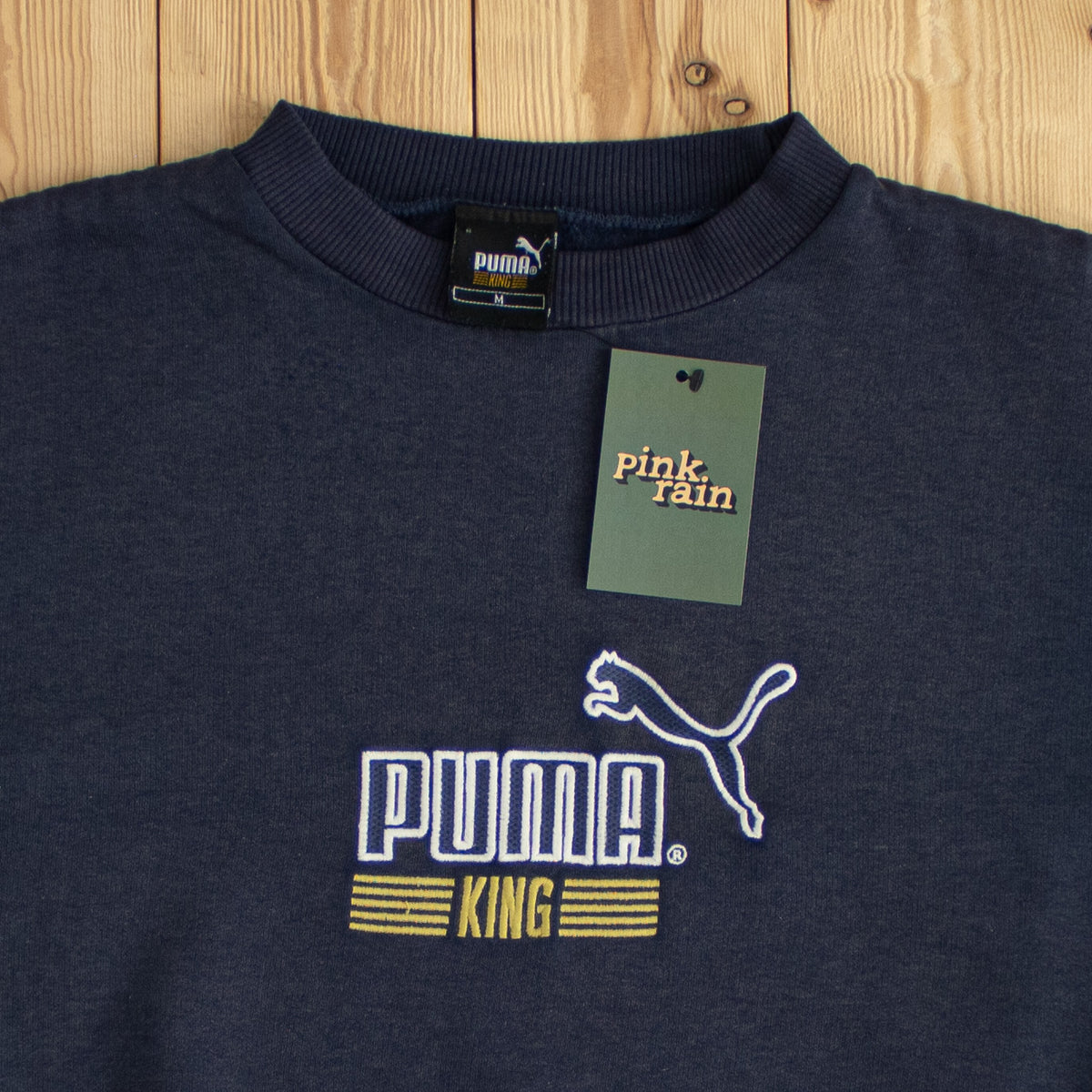 (M) Puma King Vintage Embroidered Sweatshirt Blue