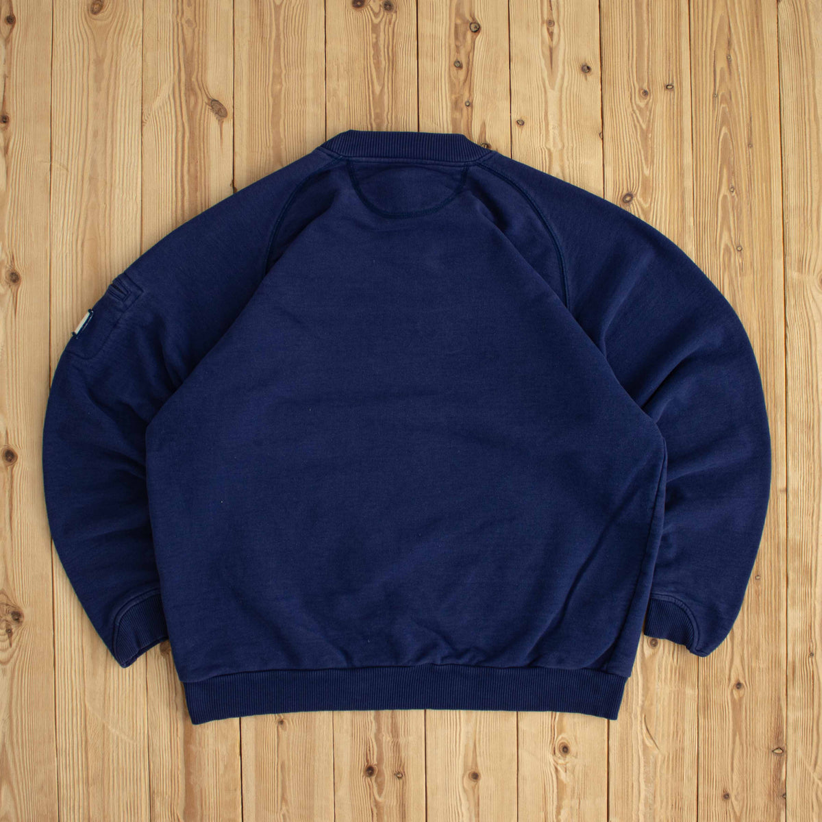 (L/XL) Adidas Vintage Essential Embroidered Sweatshirt Blue