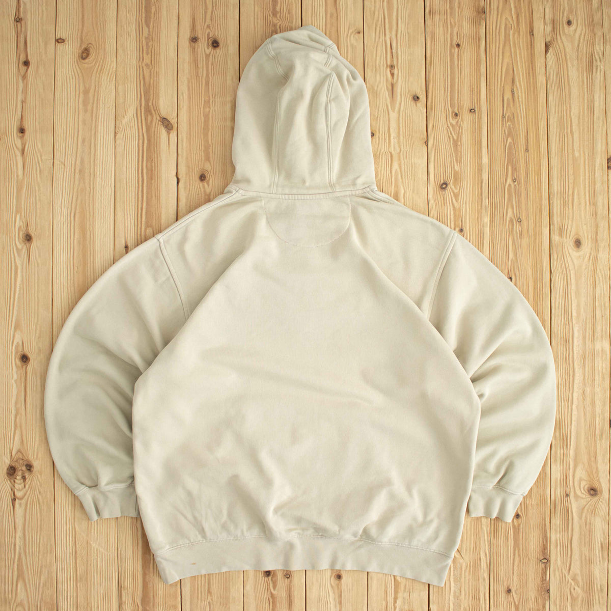 (M/L) Nike Spell Out Vintage Embroidered Hoodie Beige