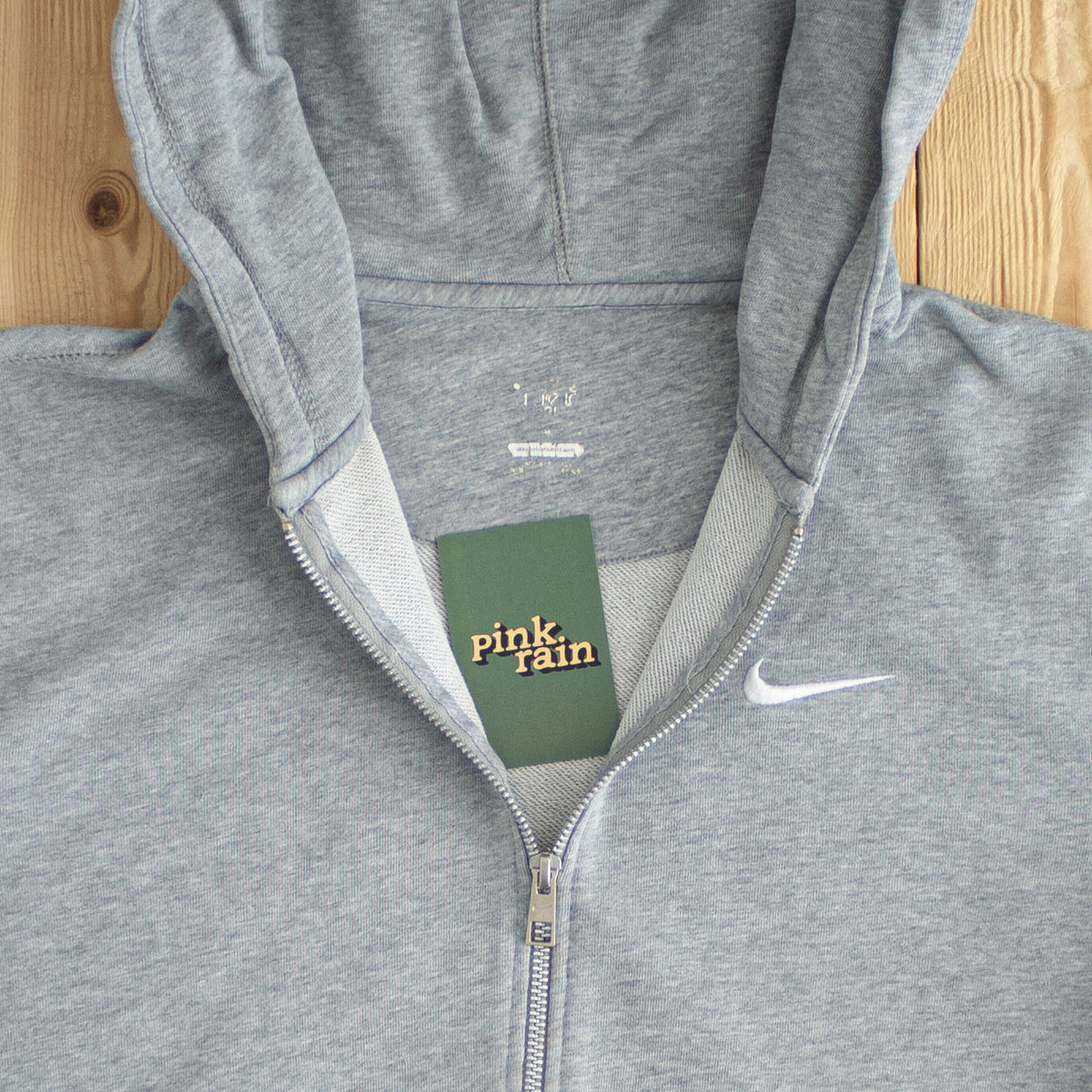 (M) Nike Vintage Embroidered Full-Zip Hoodie Gray