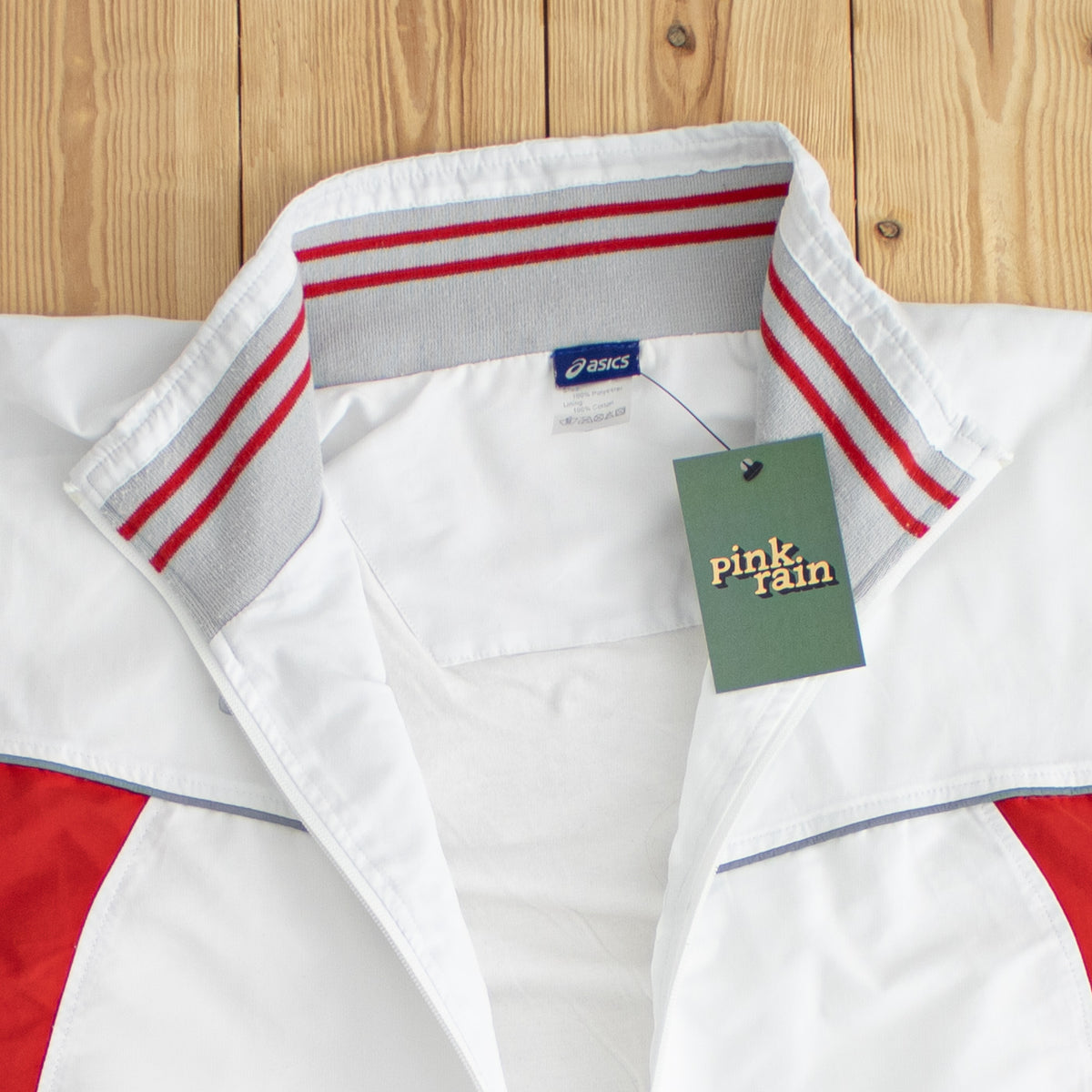 (L) Asics Vintage Embroidered Jacket White