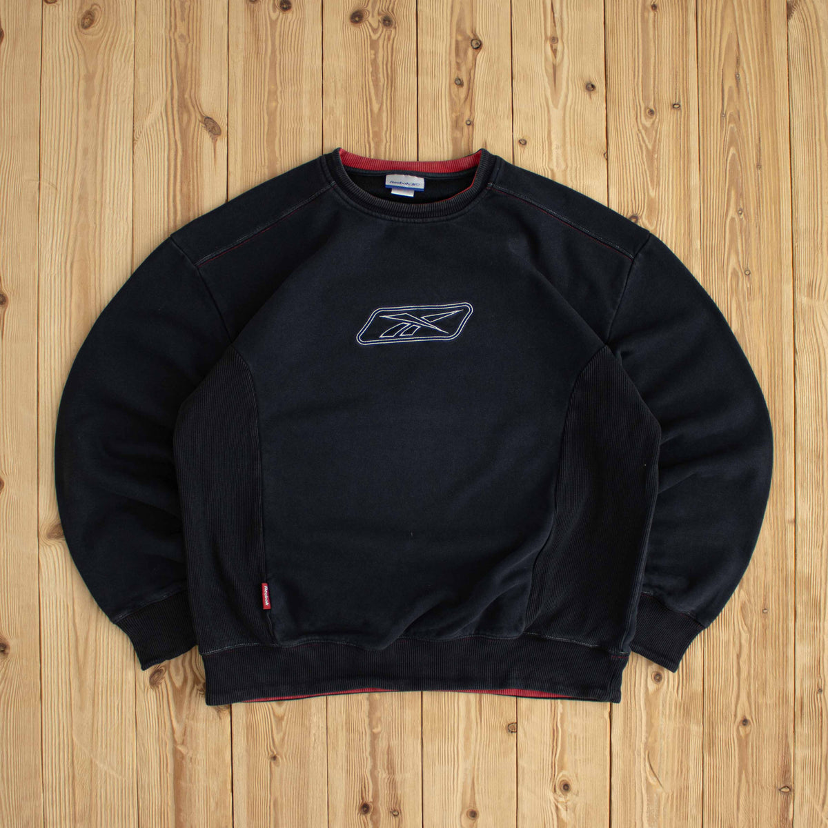 (M) Reebok Logo Vintage Embroidered Sweatshirt Black