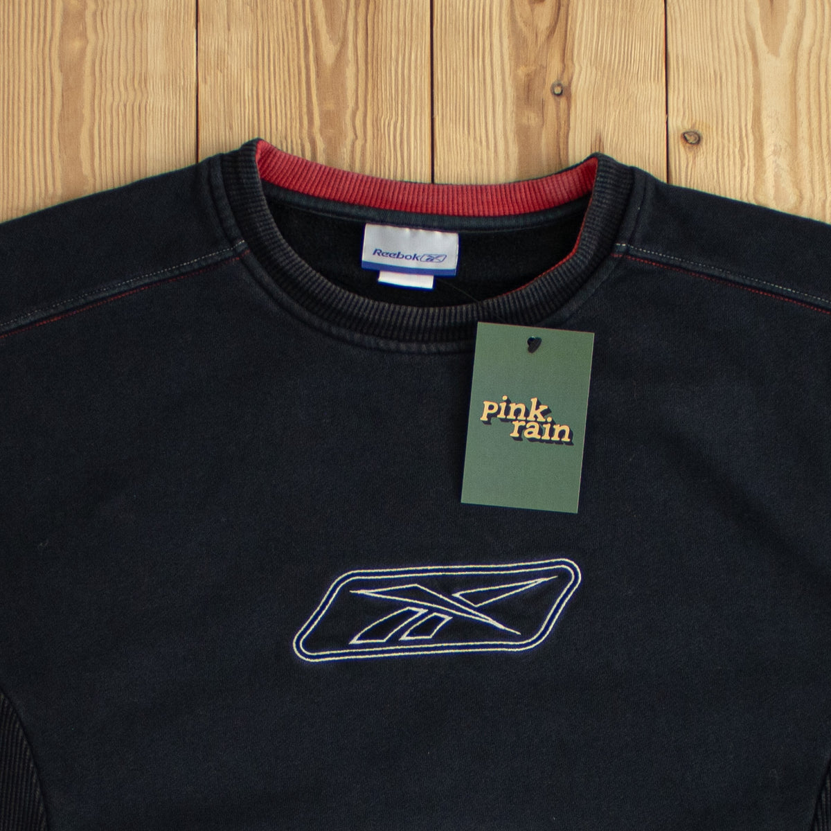 (M) Reebok Logo Vintage Embroidered Sweatshirt Black