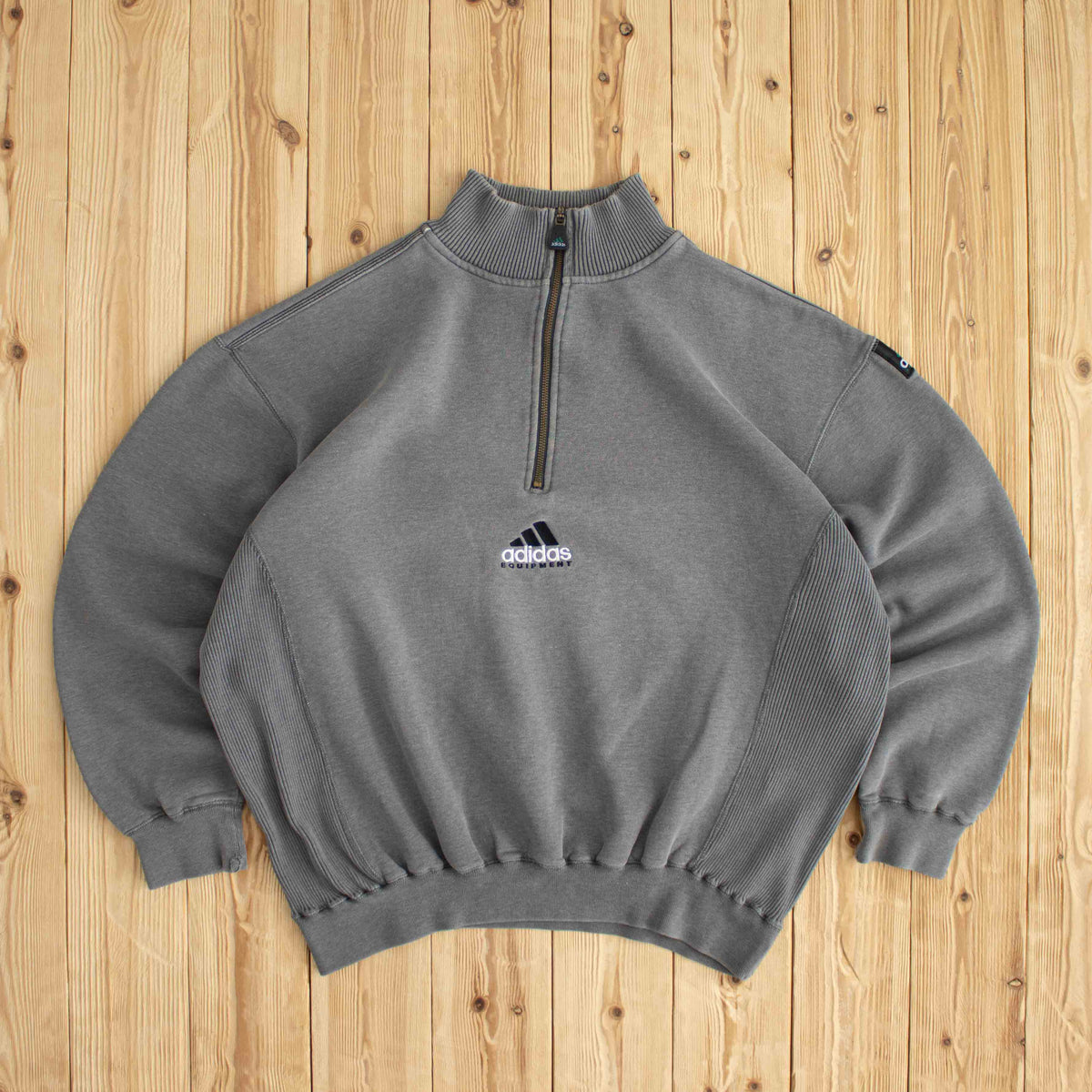 (L) Adidas Equipment Vintage Embroidered Quarter-Zip