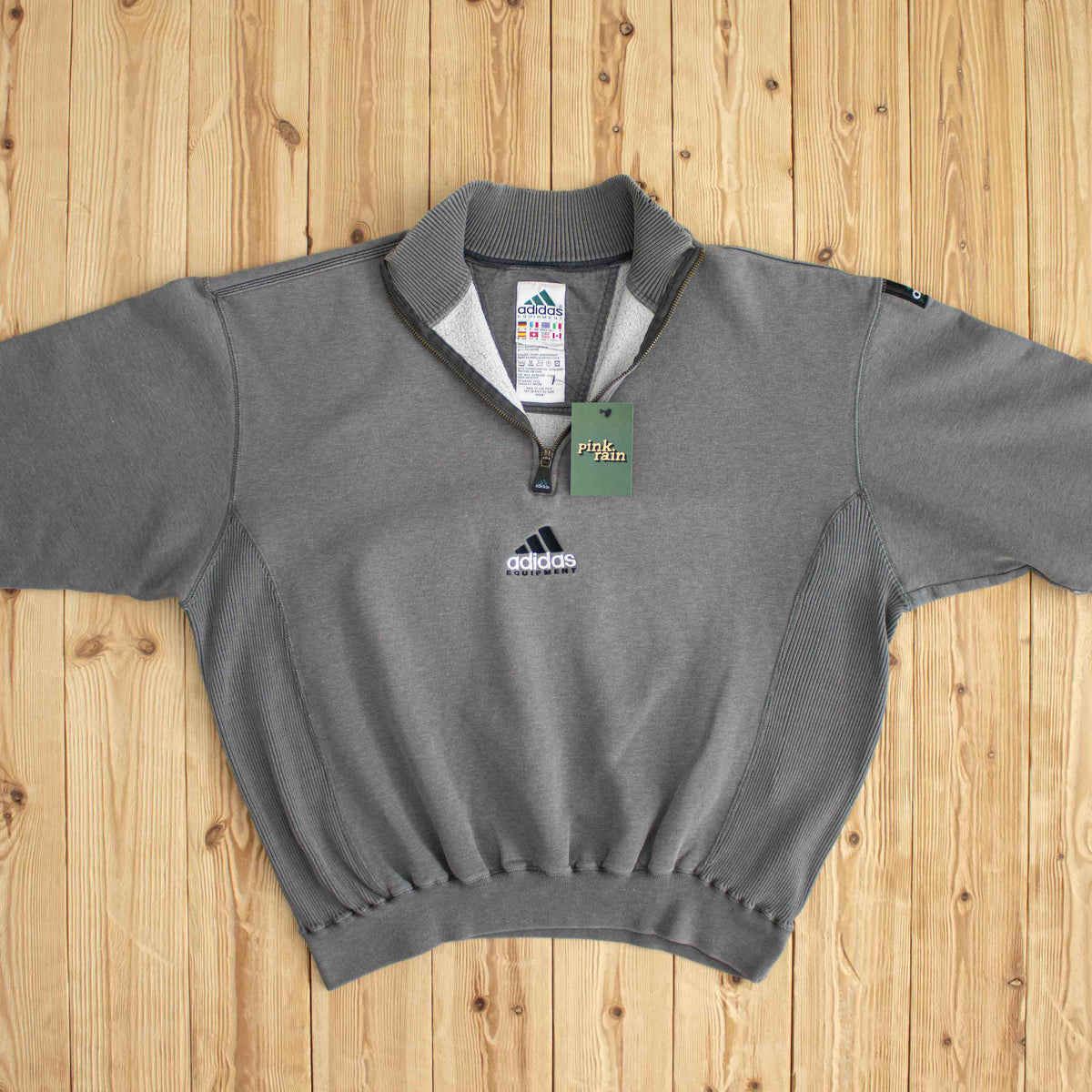 (L) Adidas Equipment Vintage Embroidered Quarter-Zip