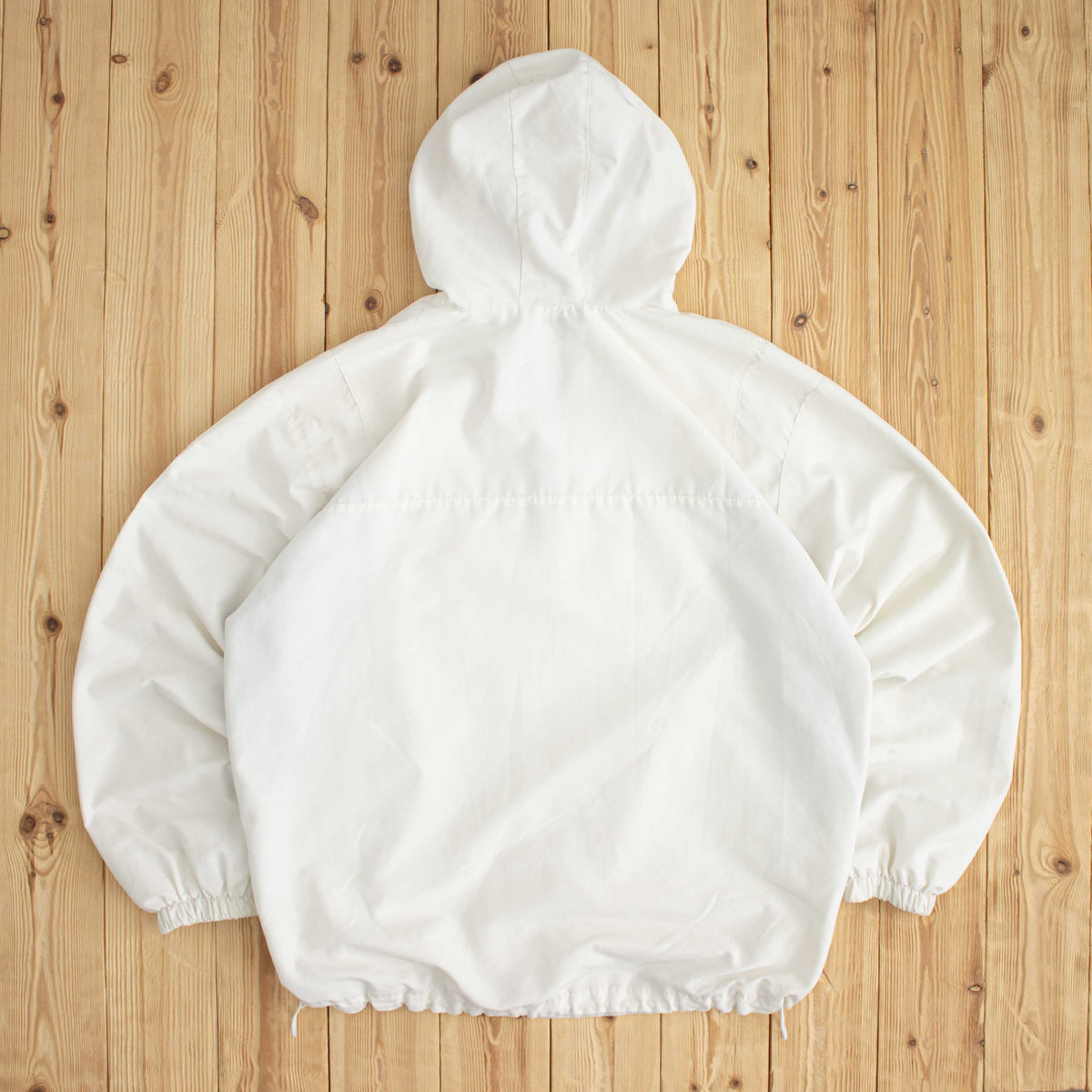 (L/XL) Reebok Vintage Embroidered Quarter-Zip Jacket White