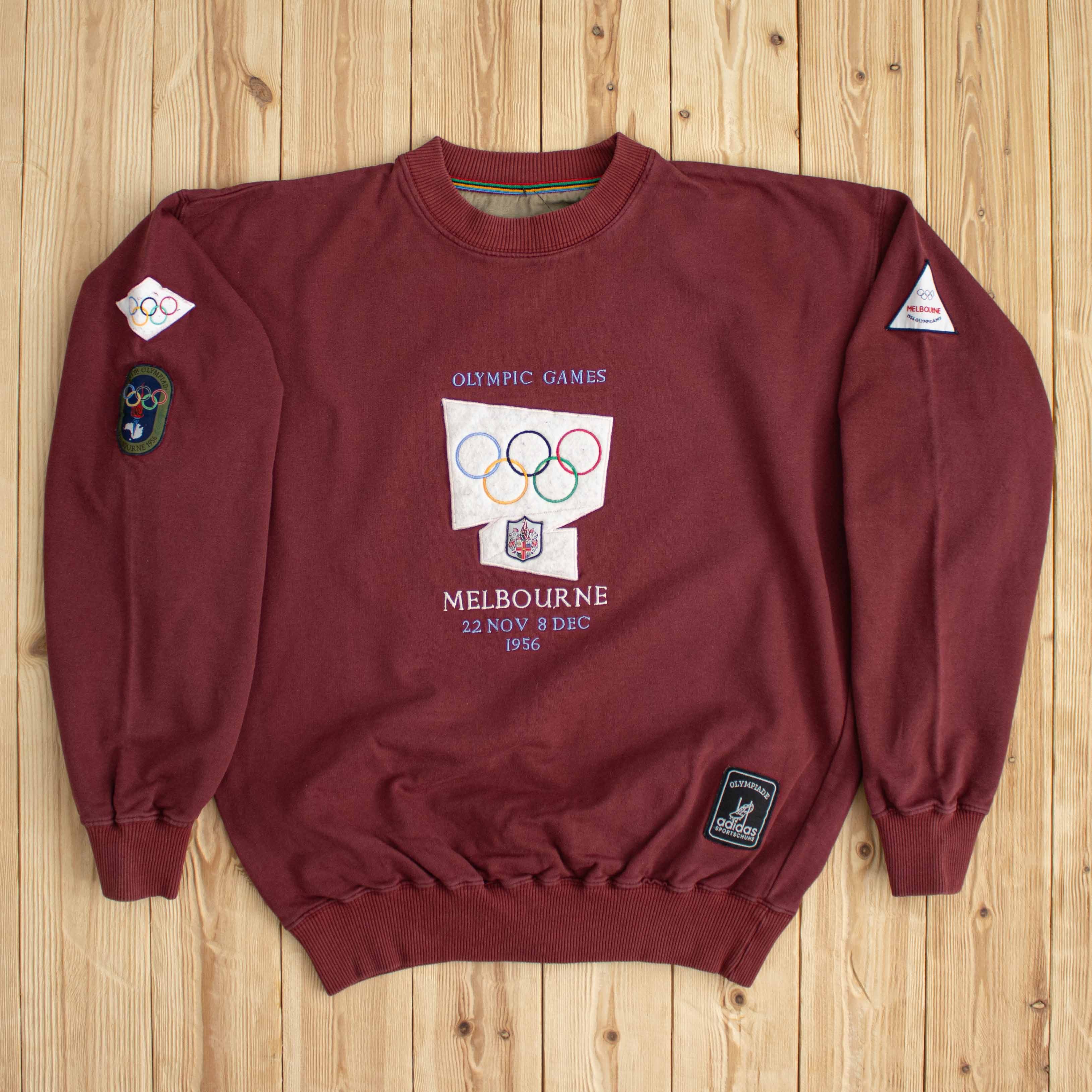 (L) 1956 Adidas Melbourne Olympic Games Embroidered Sweatshirt