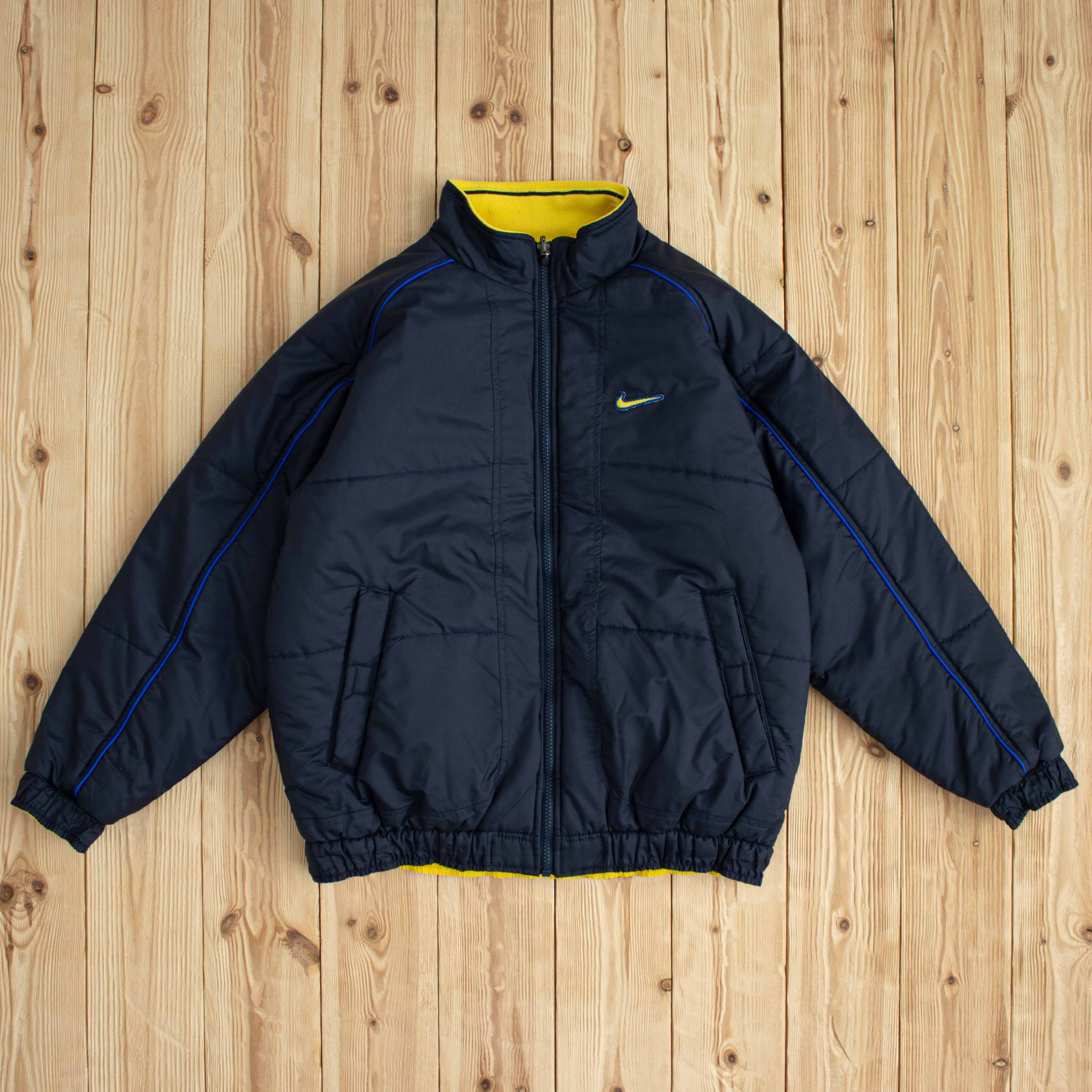 (S) Vintage Nike Embroidered Reversible Puffer Jacket