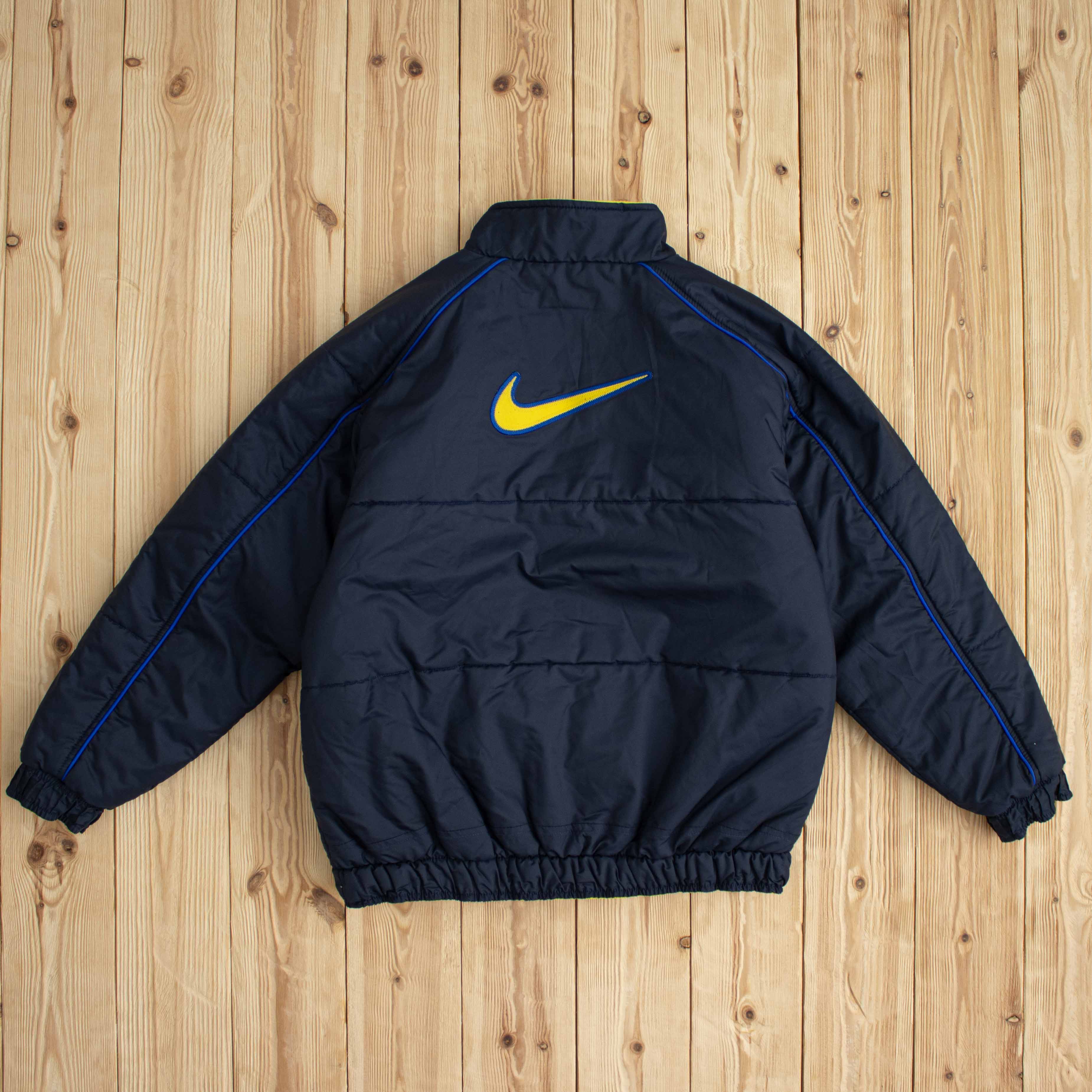 (S) Vintage Nike Embroidered Reversible Puffer Jacket