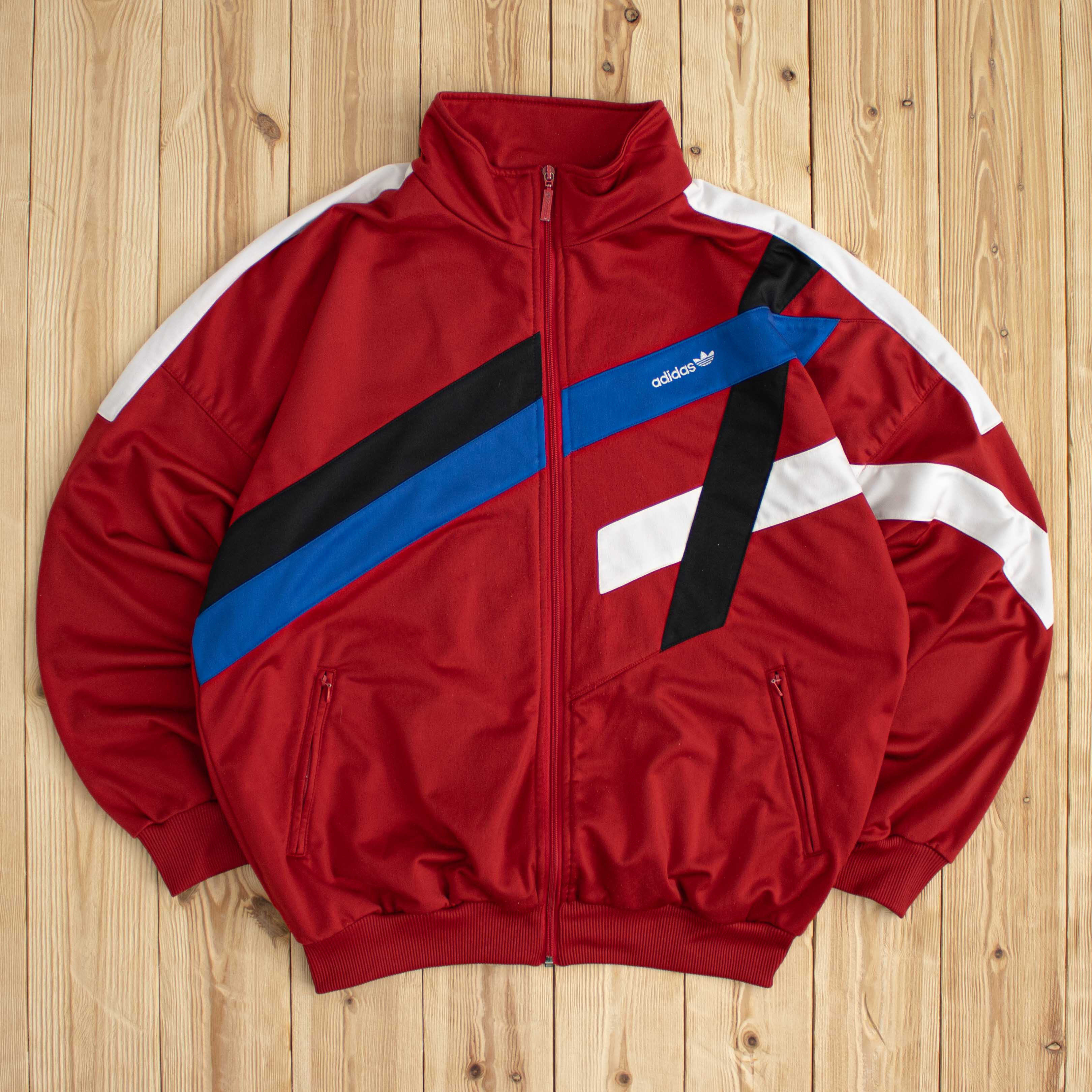 (L/XL) Vintage Adidas Embroidered Full-Zip Sweatshirt