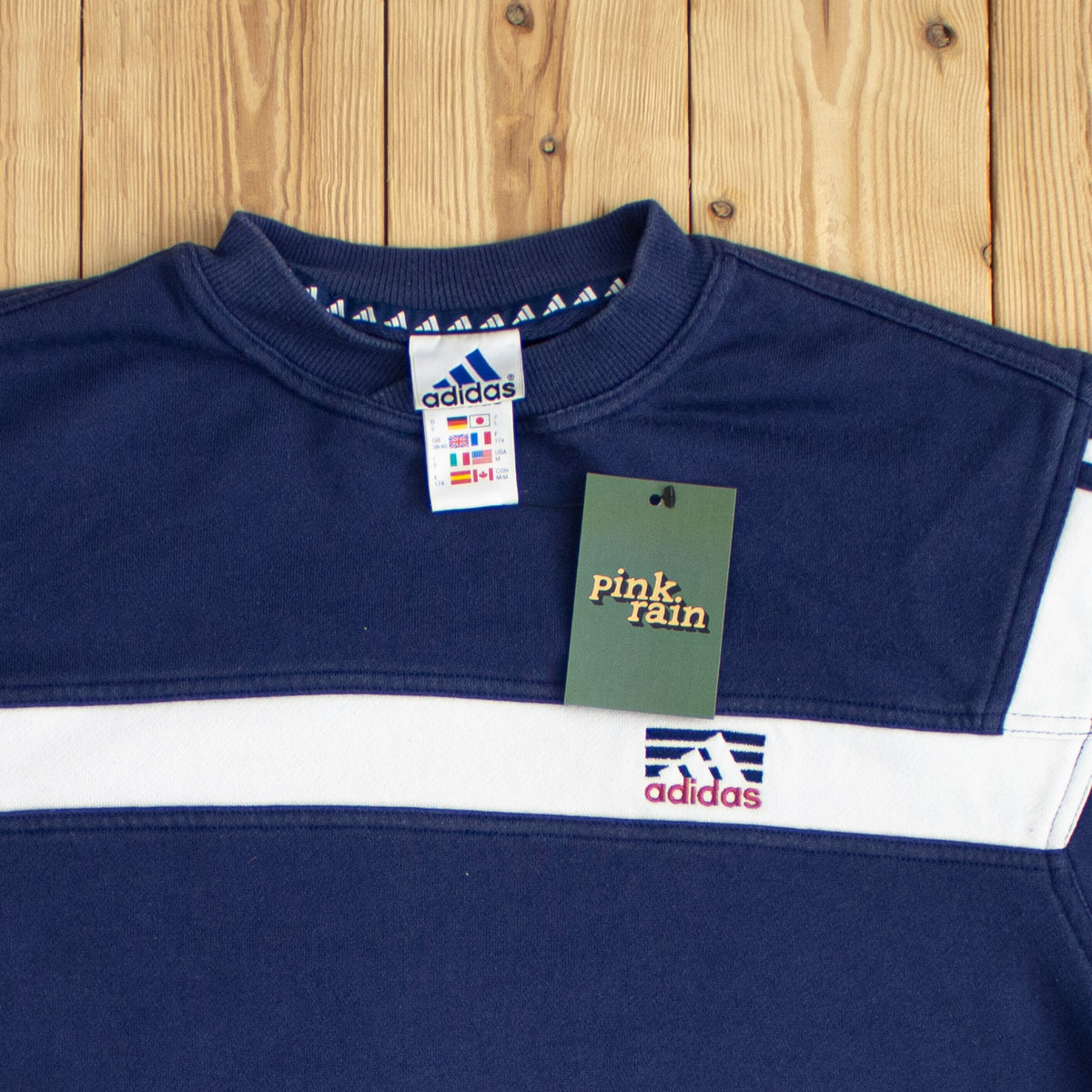 (M) Adidas Vintage Essential Embroidered Sweatshirt Blue