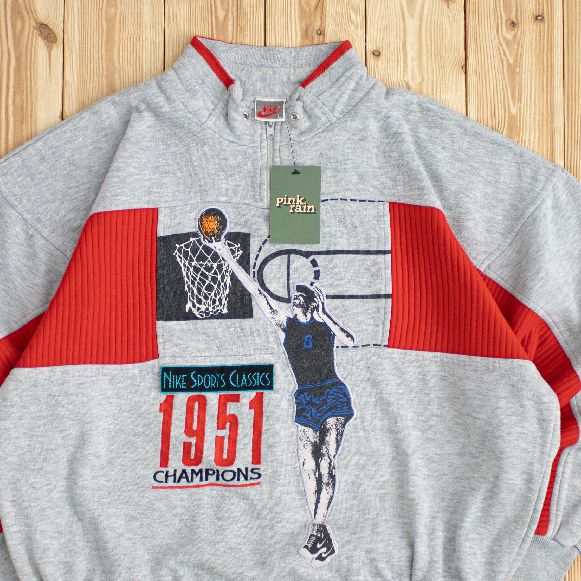 (L) Vintage Nike 'Sports Classics' Embroidered Quarter-Zip Sweatshirt