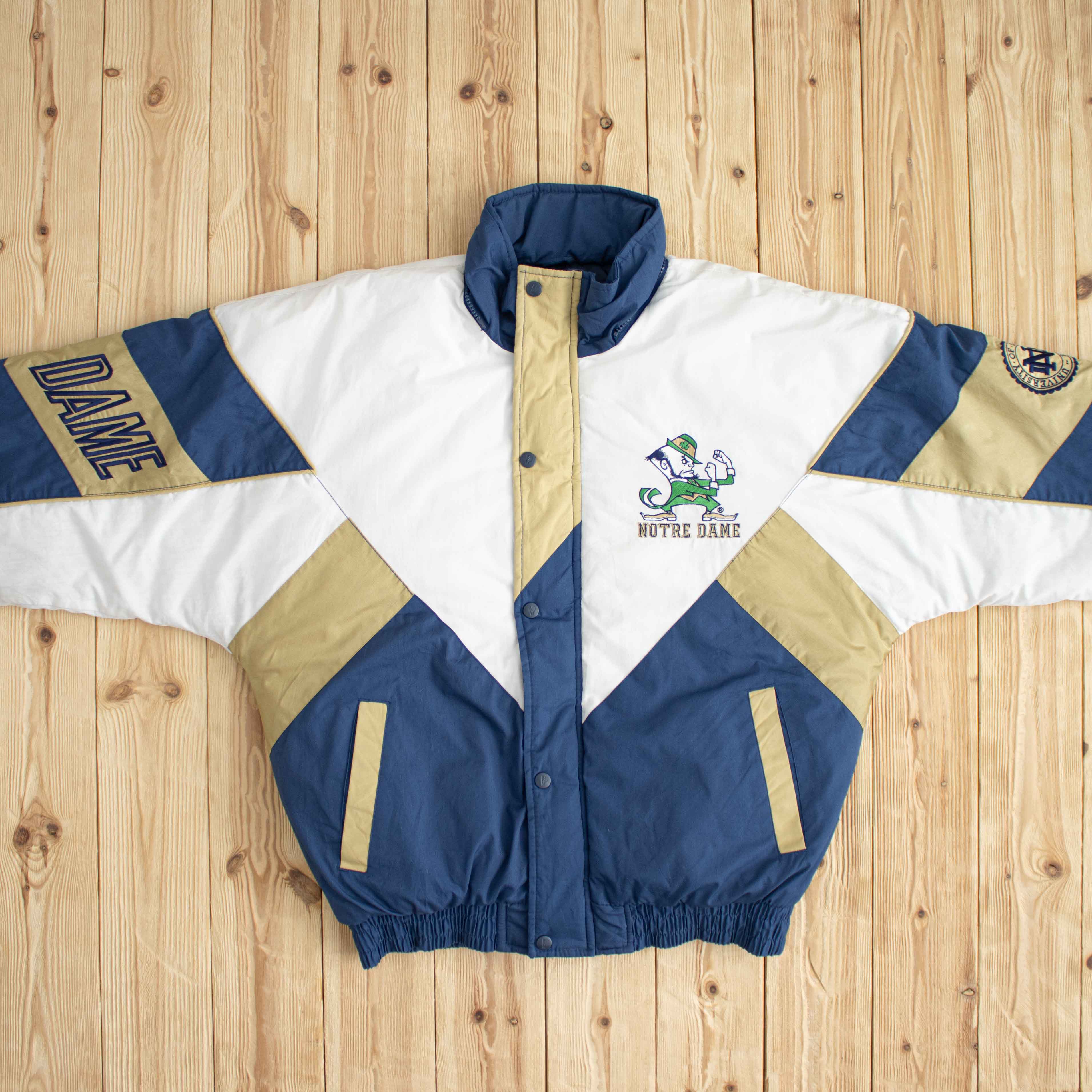 (M/L) Vintage Notre Dame Irish Pro Player Embroidered Puffer Jacket
