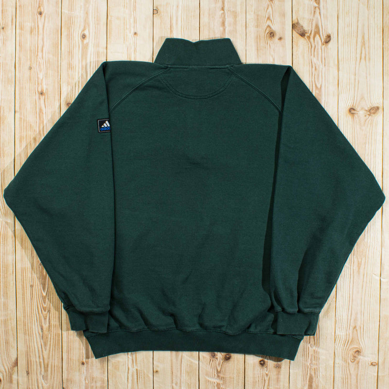 (L/XL) Vintage Adidas Essential Embroidered Quarter-Zip