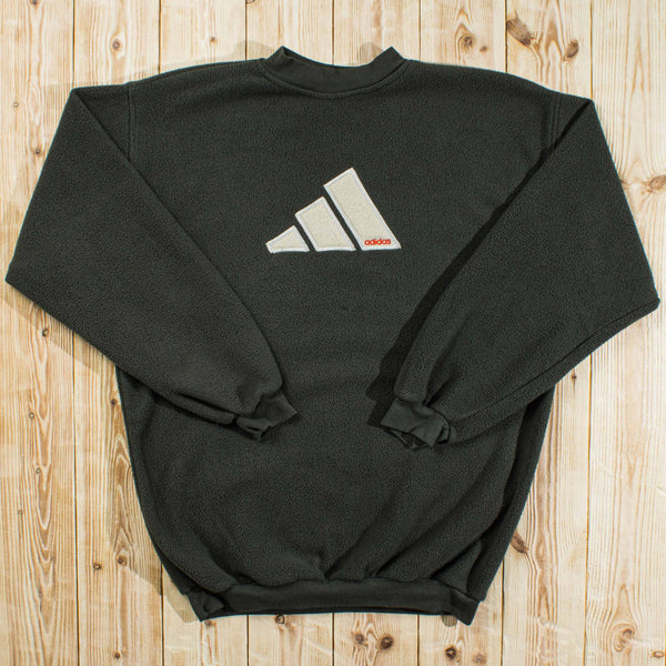 (L) Vintage Adidas Embroidered Fleece Sweatshirt